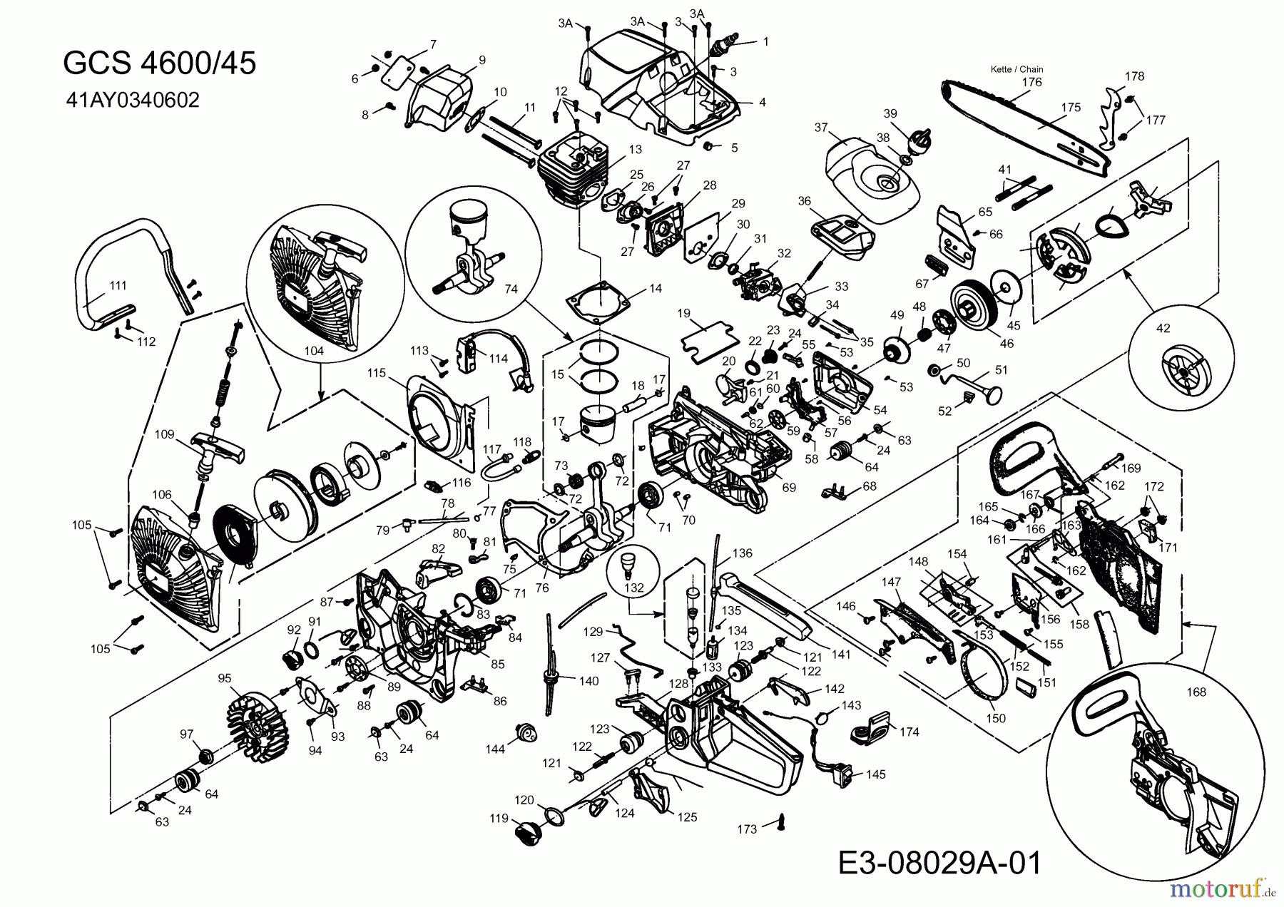 MTD Motorkettensägen GCS 4600/45 41AY0340602 (2013) Grundgerät