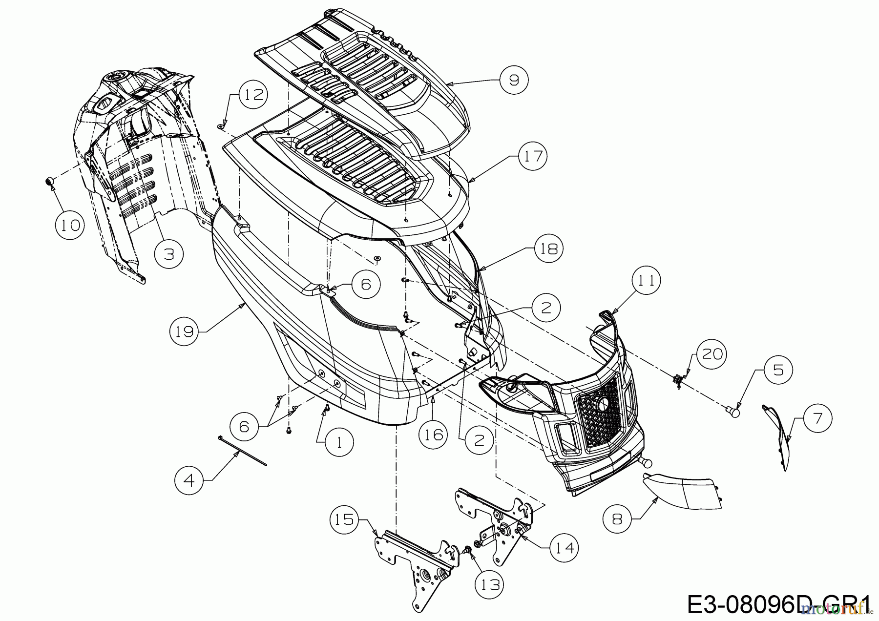 Helington Rasentraktoren H 107 HK 13AG79KG686 (2018) Motorhaube K-Style