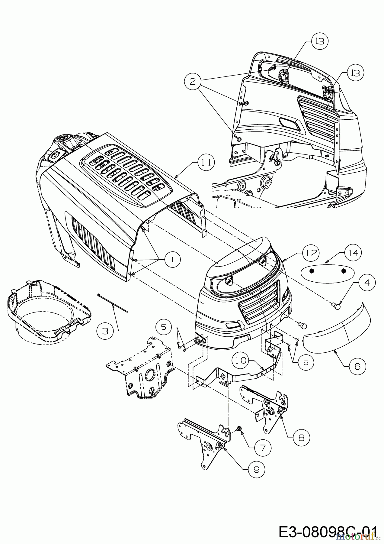 MTD Rasentraktoren MTD 76 13I2765C600 (2018) Motorhaube 5-Style