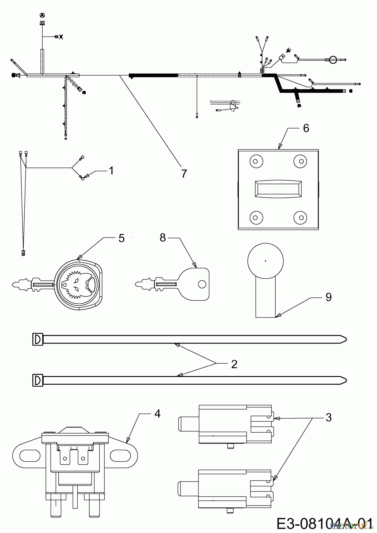 Wolf-Garten Rasentraktoren Blue Power 92.160 H 13RT71RE650 (2013) Elektroteile
