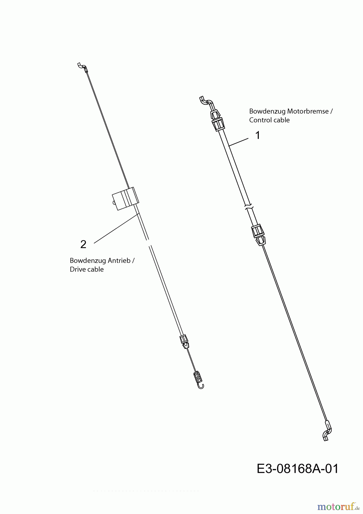 MTD Motormäher mit Antrieb Optima 42 SPB 12A-LG5B600 (2013) Bowdenzüge