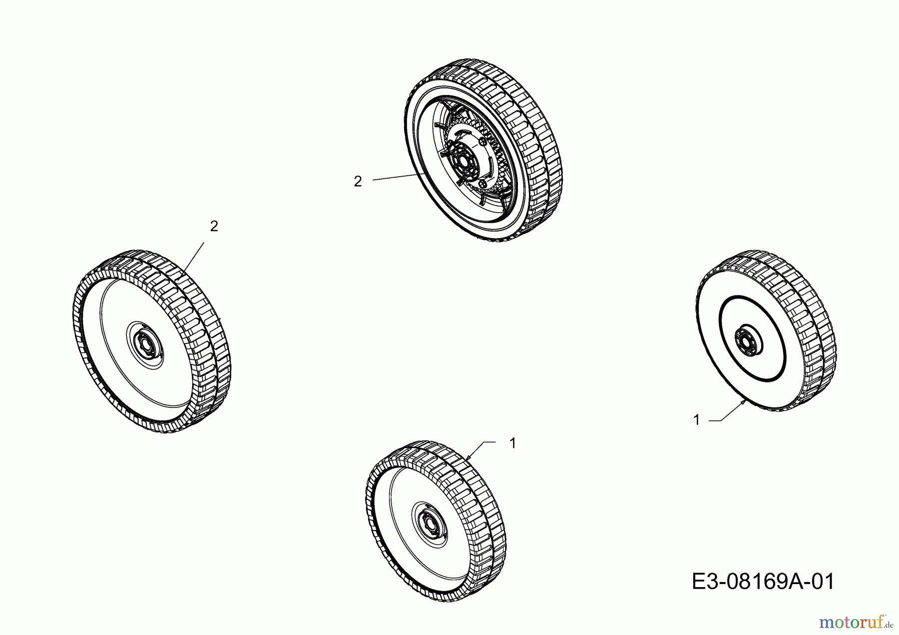 MTD Motormäher mit Antrieb Optima 42 SPB 12A-LG5B600 (2013) Räder