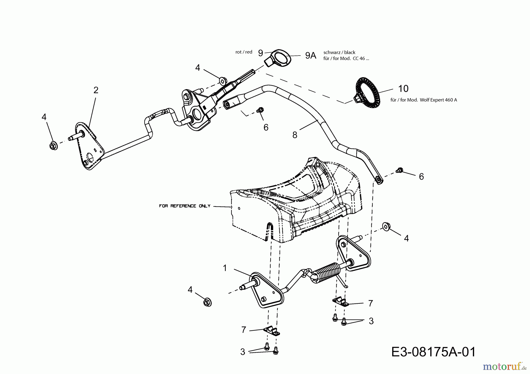 WOLF-Garten Expert Motormäher mit Antrieb Expert 460 A 12A-TUKC650 (2014) Höhenverstellung
