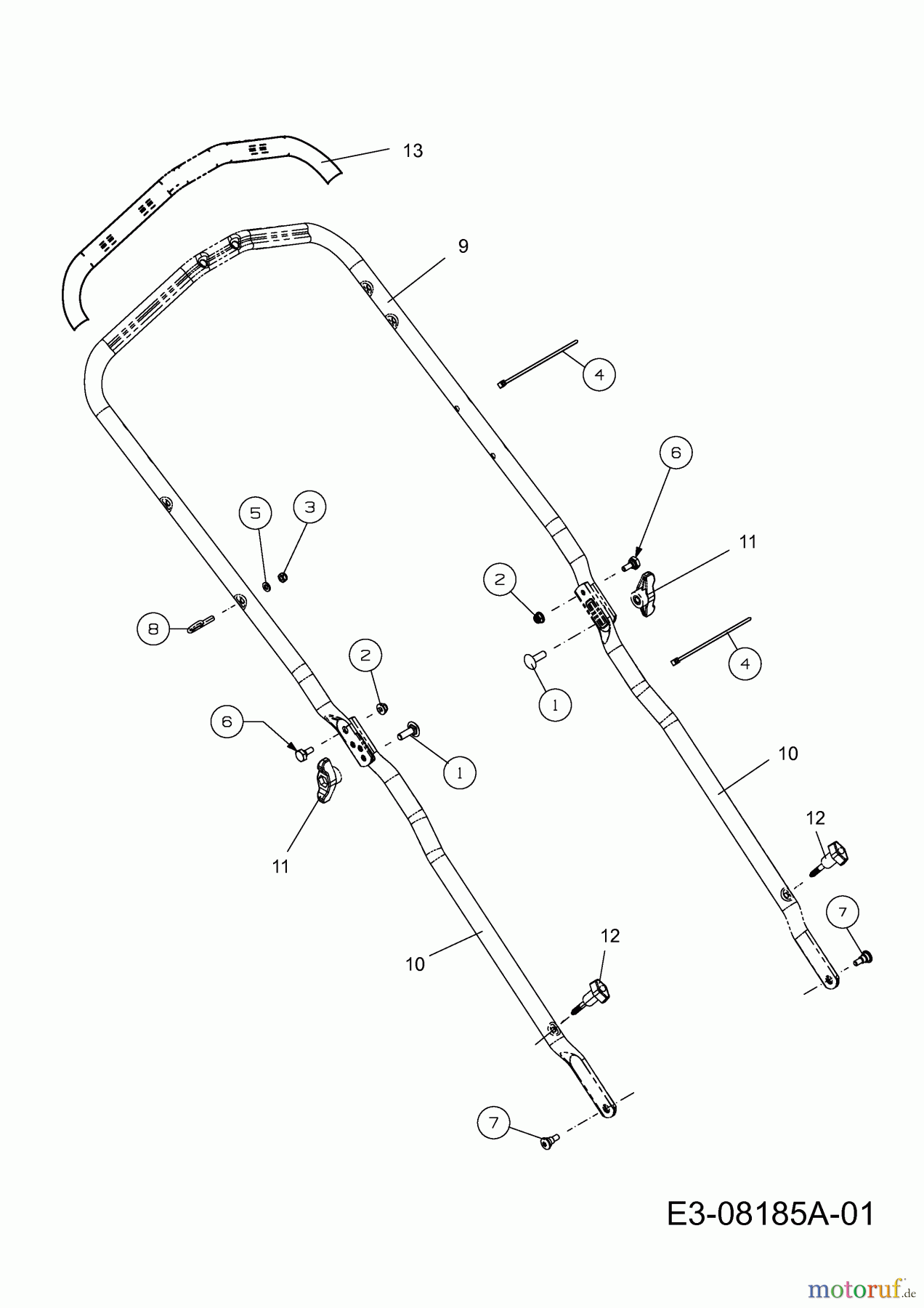  MTD Motormäher mit Antrieb Optima 46 SPSB HW 12A-TH5E696  (2013) Holm
