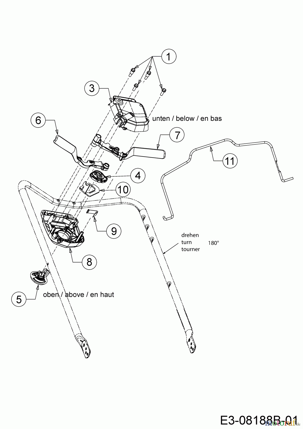 Mastercut Motormäher mit Antrieb TV 53 GRB 12AKPN9K659  (2017) Schaltbügel