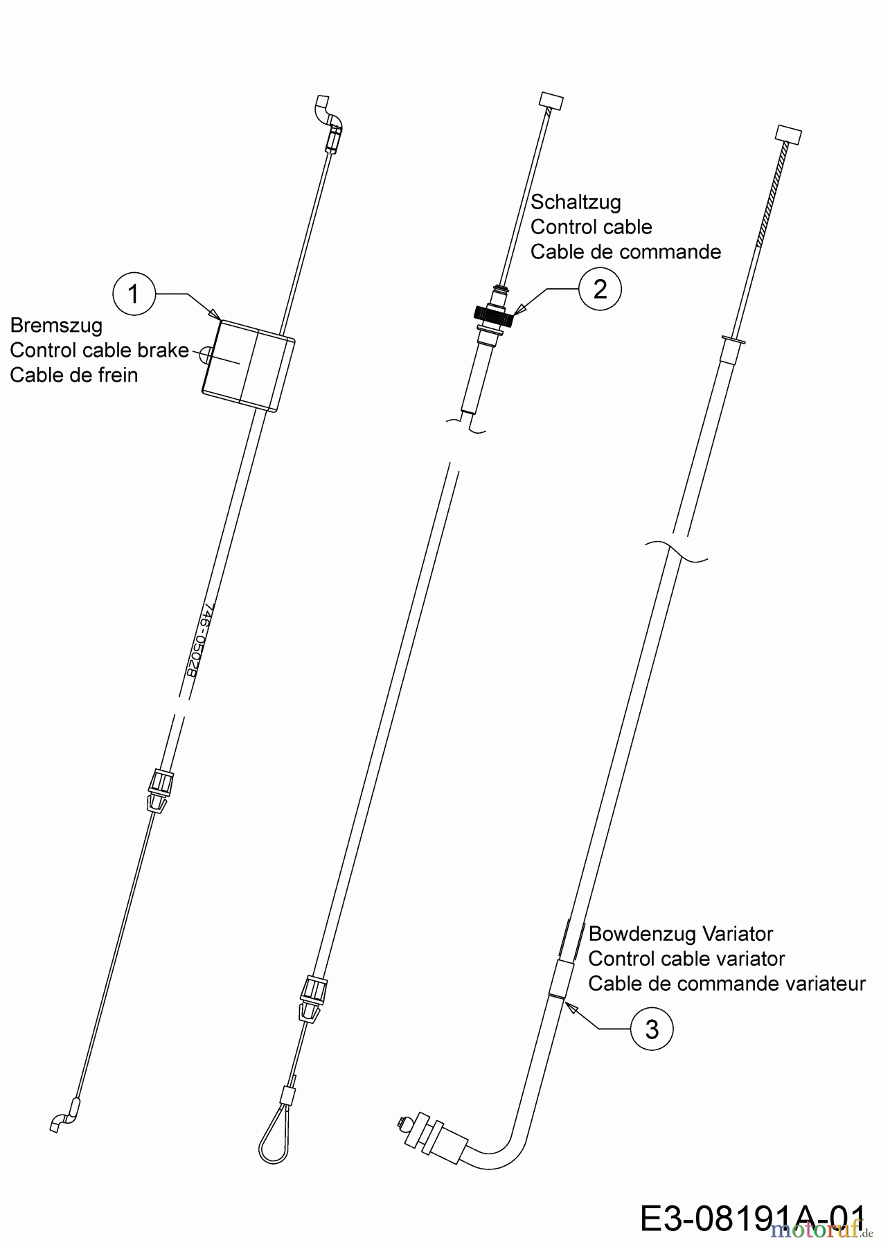  MTD Motormäher mit Antrieb Advance 46 SPKV HW 12AKTN7D600  (2013) Bowdenzüge