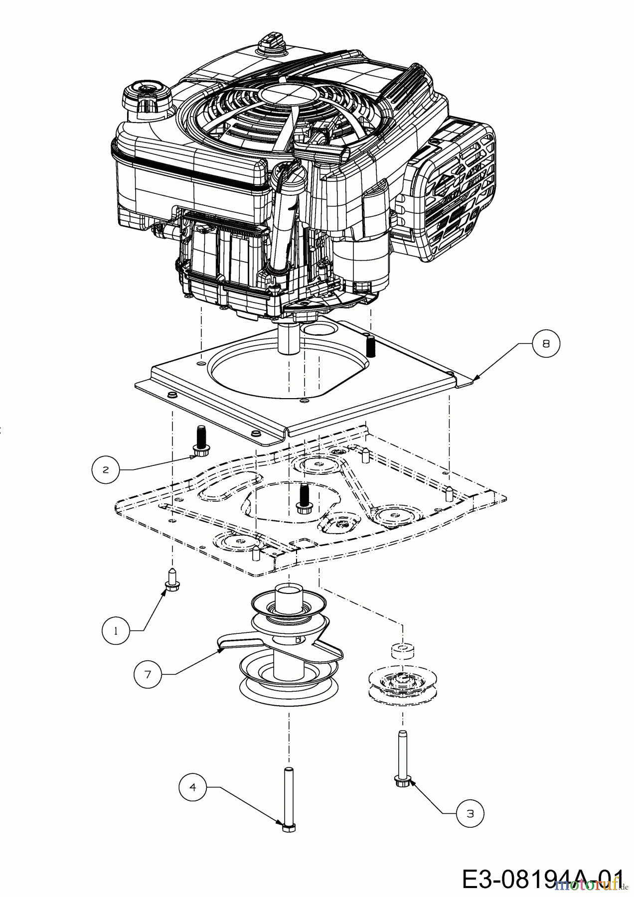 Wolf-Garten Rasentraktoren Scooter Mini / RDE 60 M 13A326EC650F (2014) Motorkeilriemenscheibe, Motorzubehör