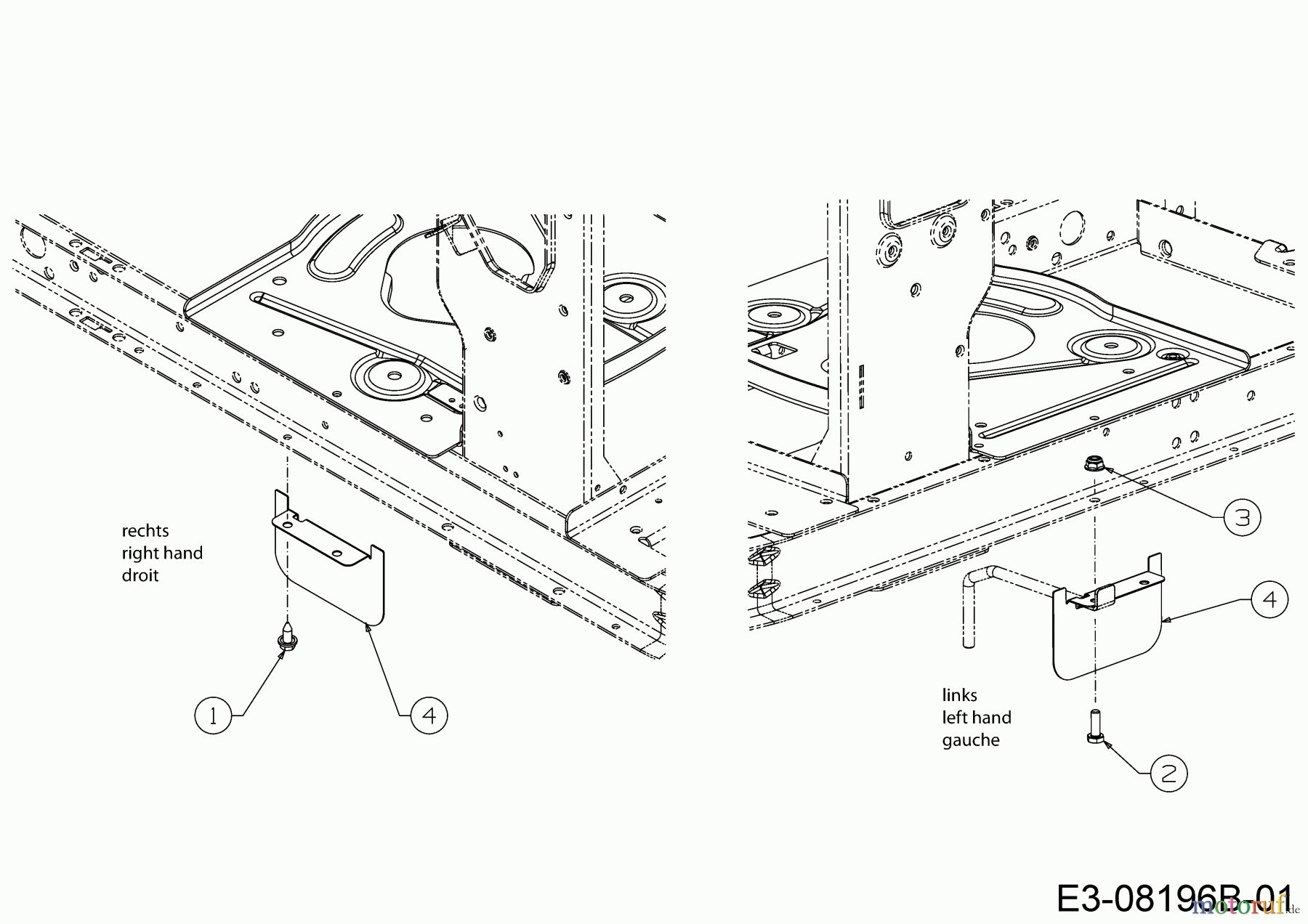 Wolf-Garten Rasentraktoren Scooter Mini / RDE 60 M 13A326EC650M (2014) Keilriemenschutz