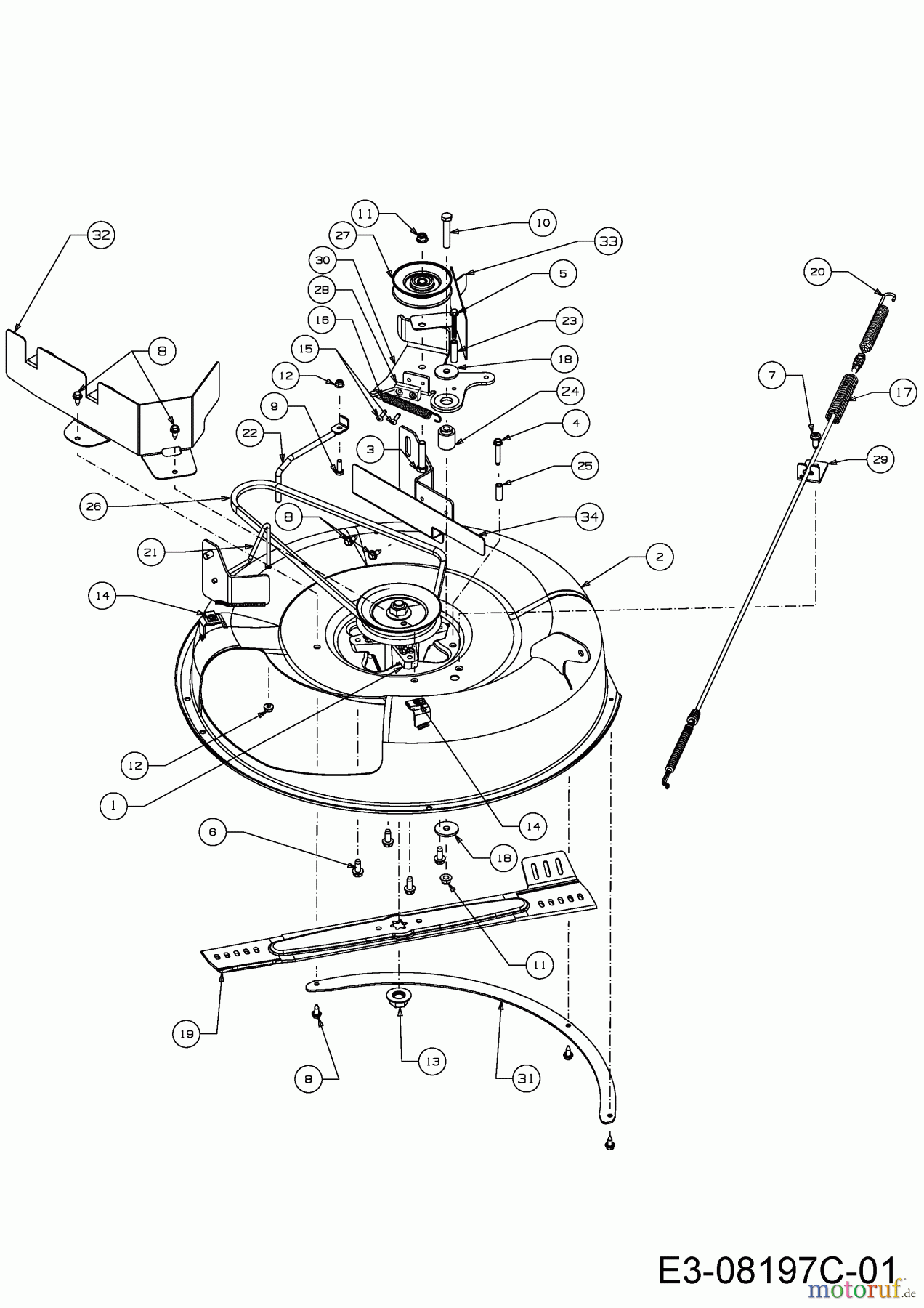 Wolf-Garten Rasentraktoren Scooter Mini / RDE 60 M 13A326SC650F (2015) Mähwerk C (24