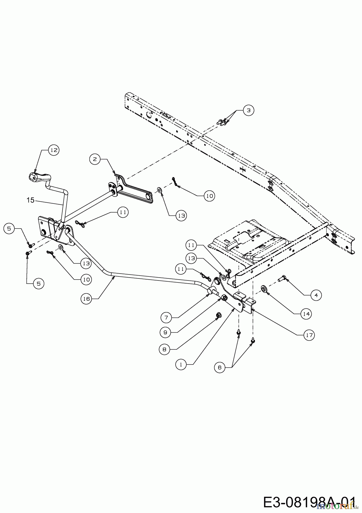 Wolf-Garten Rasentraktoren Scooter Mini / RDE 60 M 13A326EC650F (2013) Mähwerksaushebung