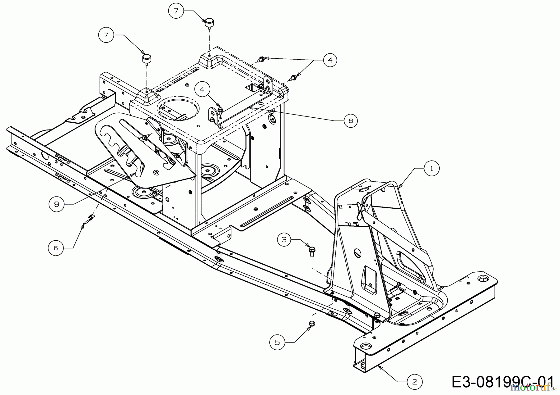  Wolf-Garten Rasentraktoren Scooter Mini / RDE 60 M 13A326SC650M  (2015) Rahmen
