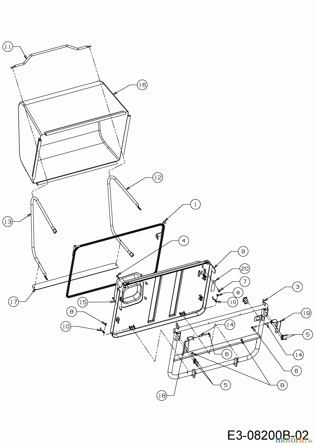 MTD Rasentraktoren Minirider 60 RD 13A625SC600 (2015) Grasfangeinrichtung