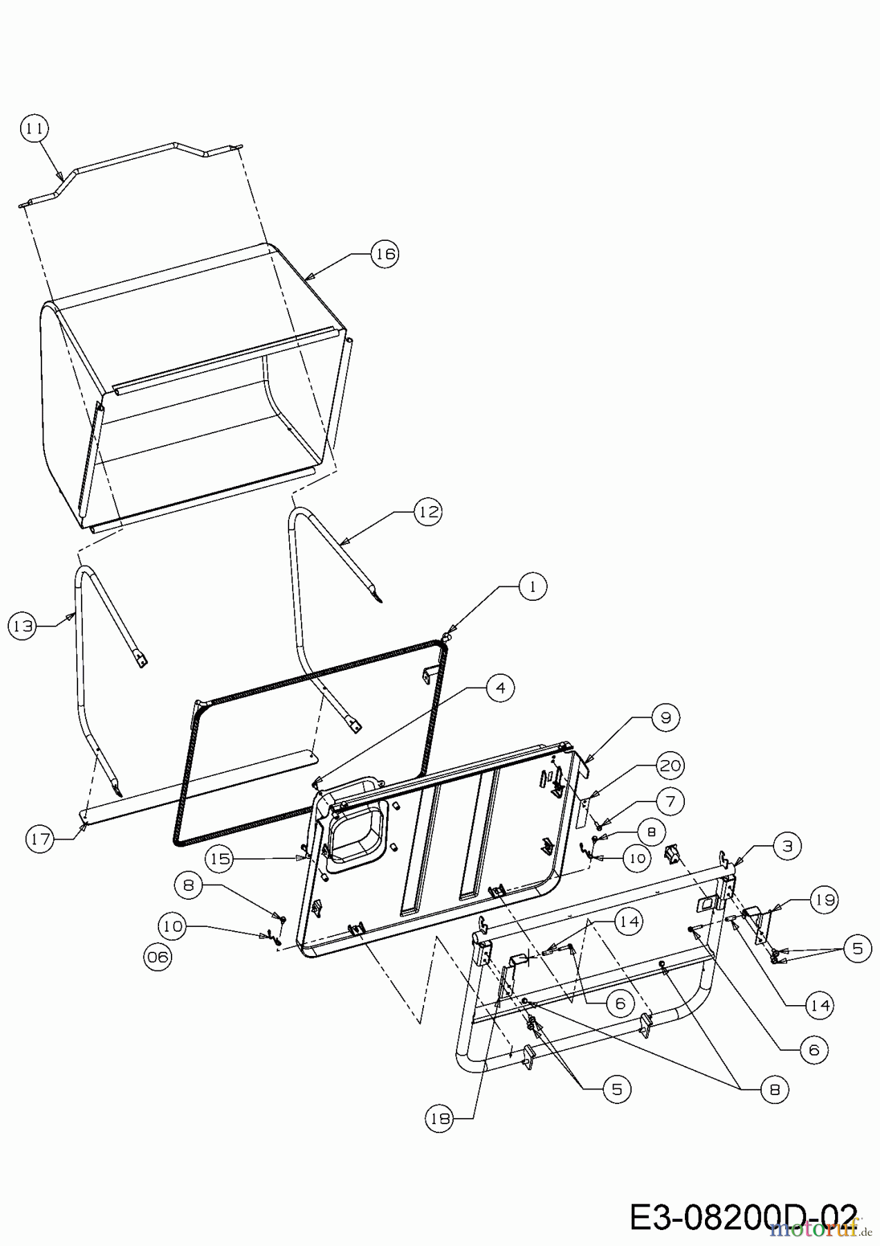 MTD Rasentraktoren Minirider 60 RDE 13AA26SC600 (2017) Grasfangeinrichtung