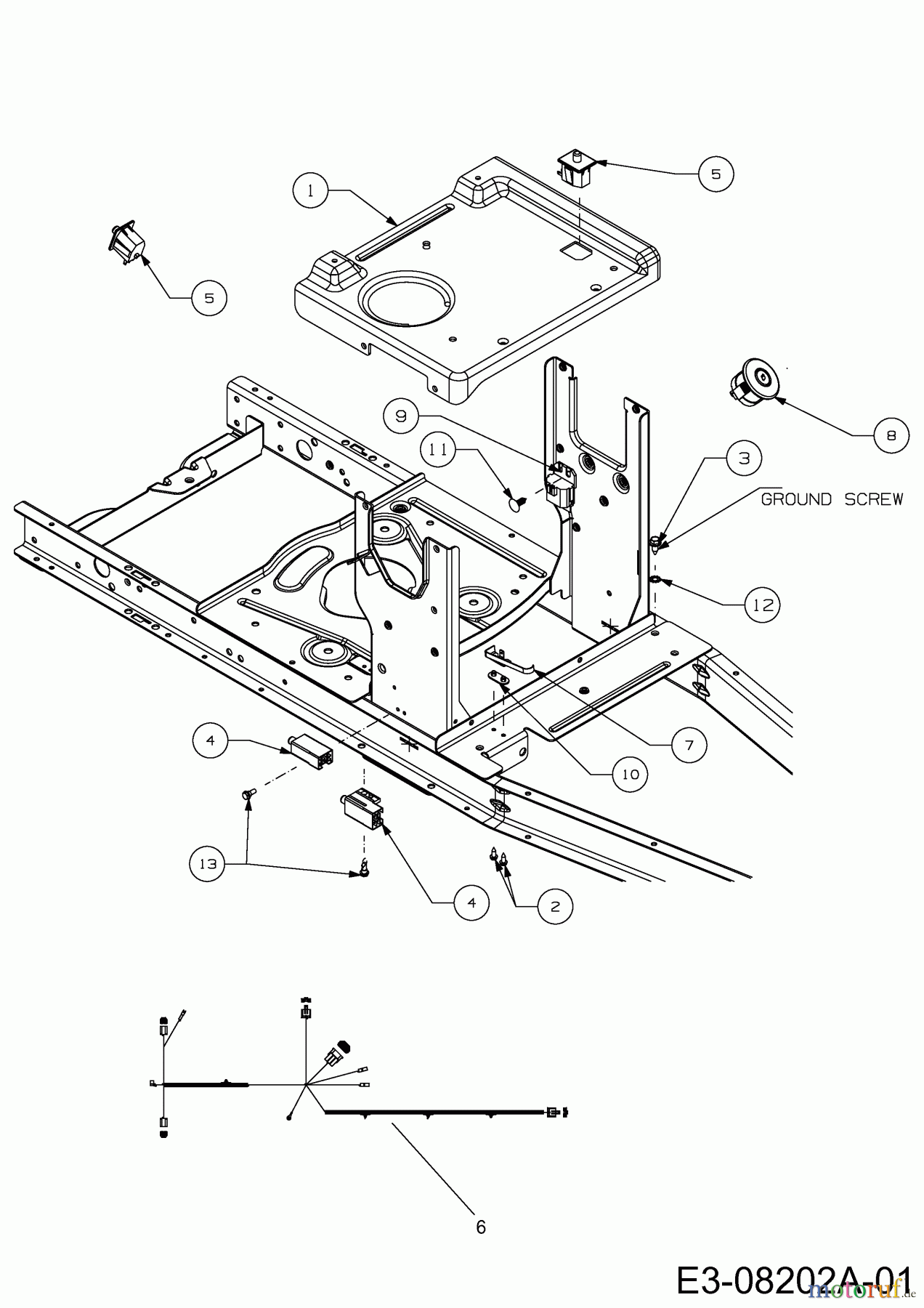  MTD Rasentraktoren Minirider 60 RD 13A625EC600  (2014) Elektroteile