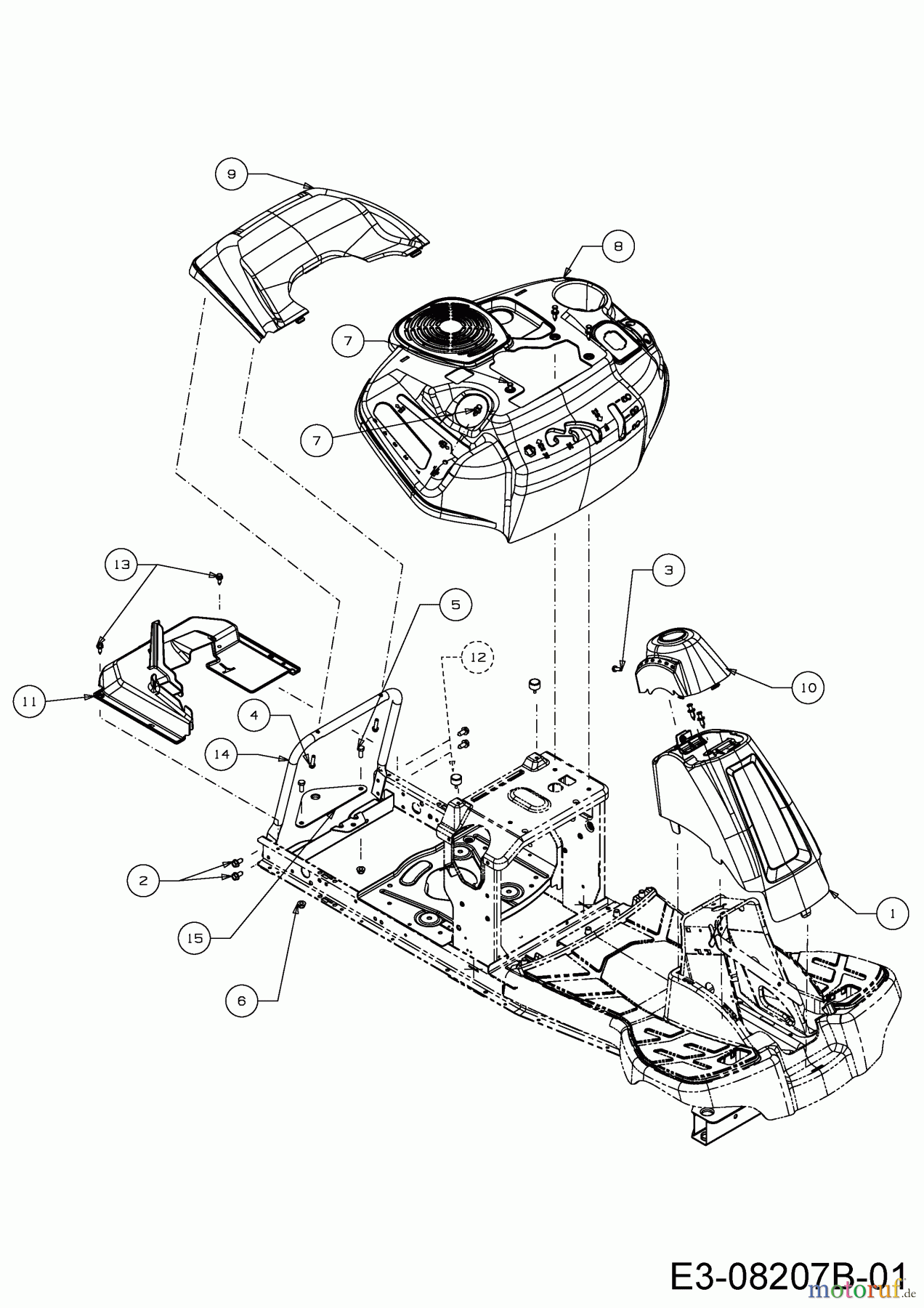 MTD Rasentraktoren Minirider 76 SDE 13B226JD600 (2015) Verkleidungen