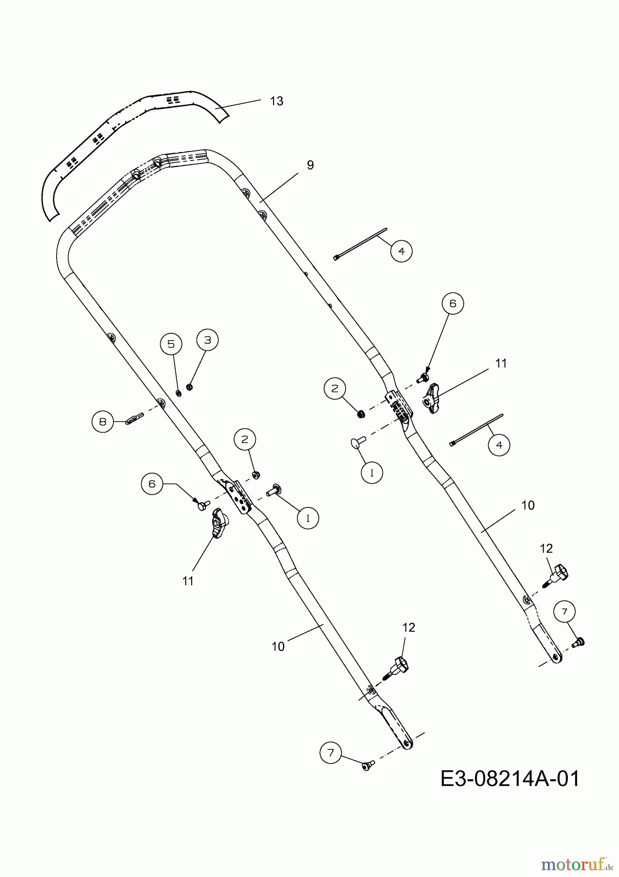  MTD Motormäher mit Antrieb Advance 53 SPK HW 12A-PN7D678  (2013) Holm