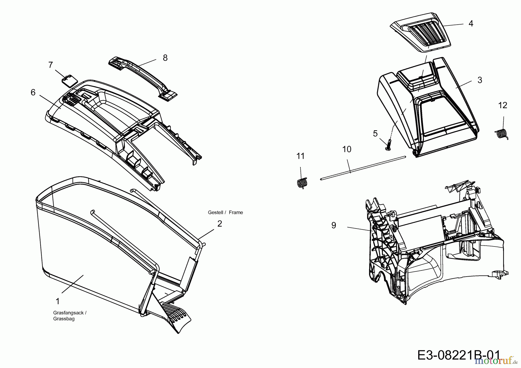  MTD Motormäher mit Antrieb Advance 53 SPKVHW 12AKPN7D600  (2015) Grasfangsack, Heckklappe, Leitstück hinten