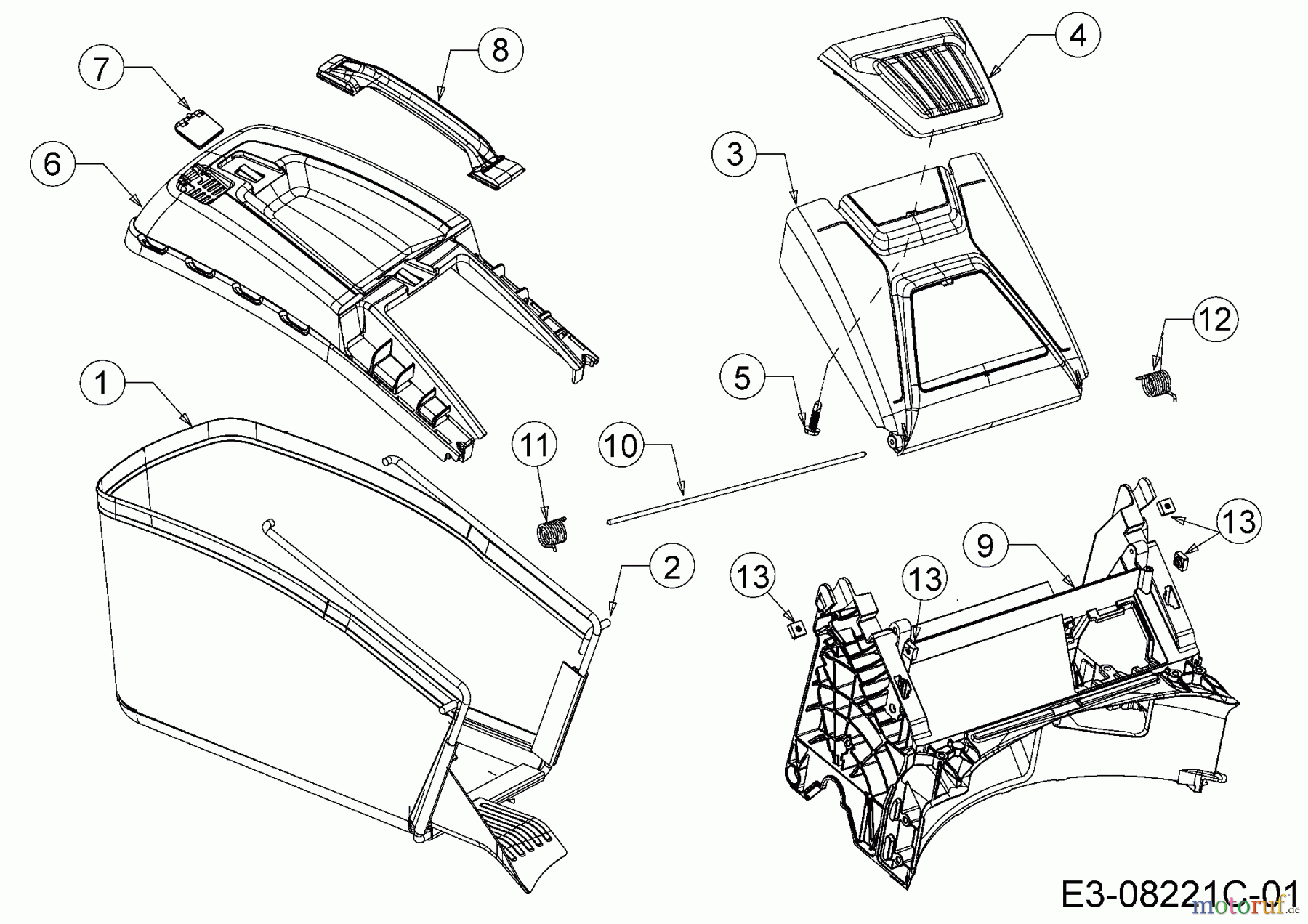  MTD Motormäher mit Antrieb Advance 53 SPKHW 12B-PN7D600  (2016) Grasfangsack, Heckklappe, Leitstück hinten