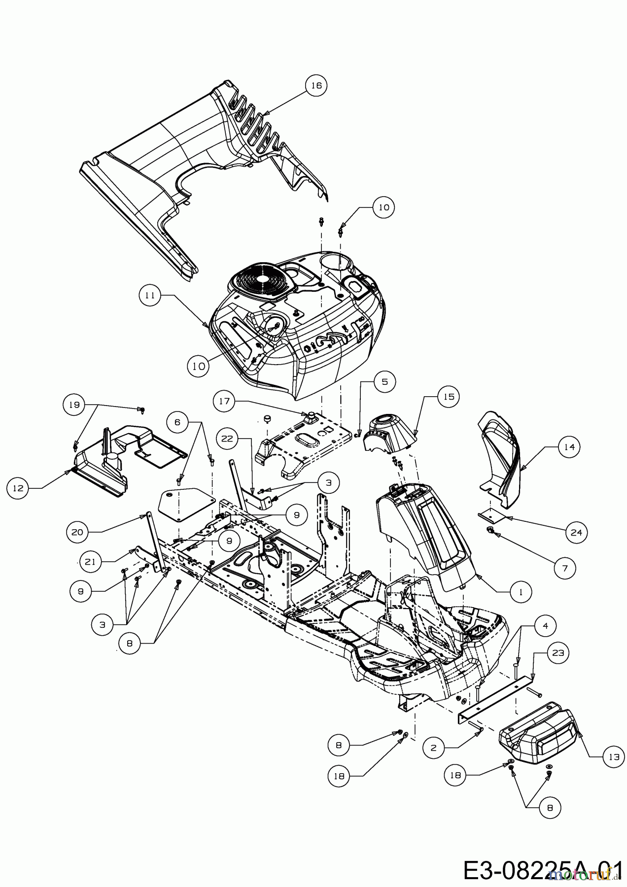  WOLF-Garten Expert Rasentraktoren Expert Scooter Pro 13B226ED650  (2014) Frontgewicht, Verkleidungen