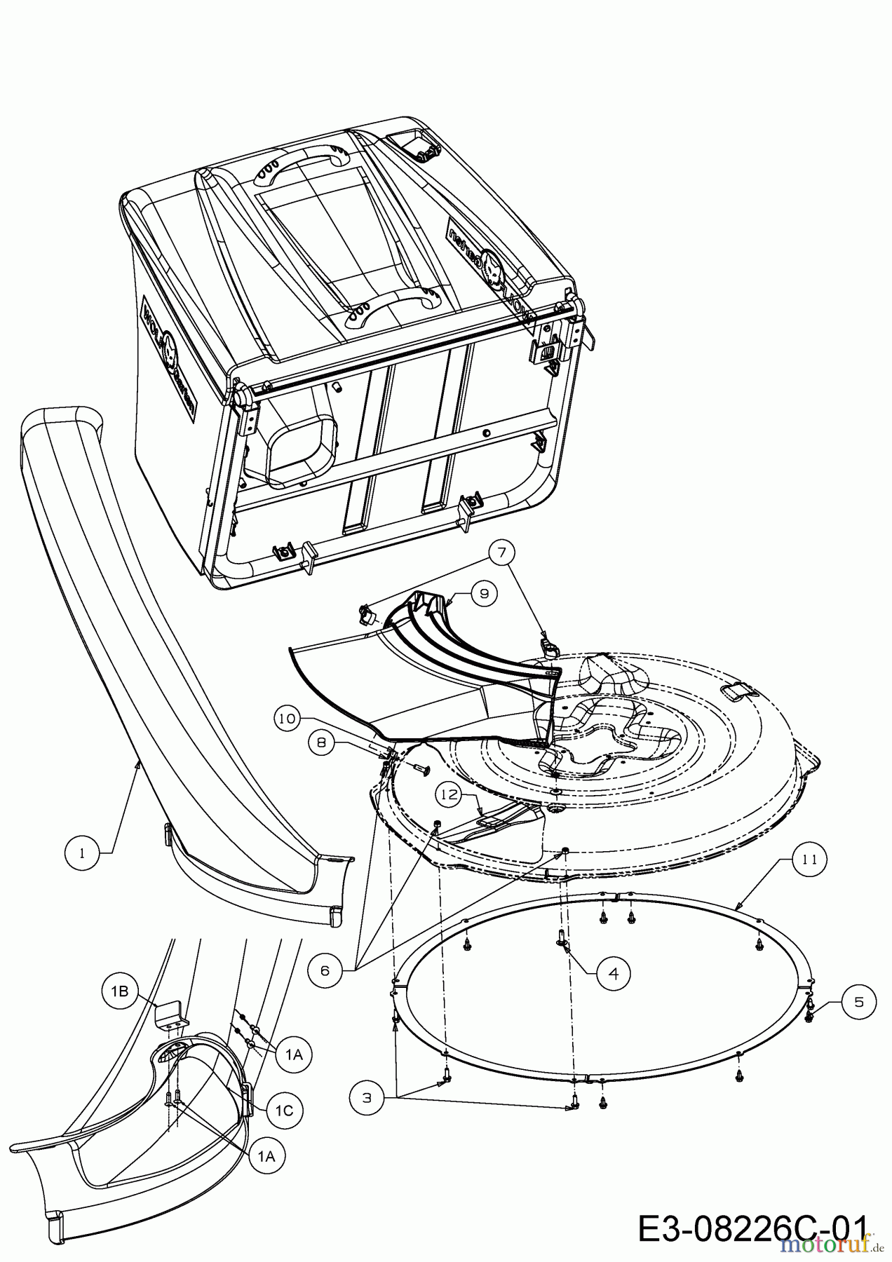 WOLF-Garten Expert Rasentraktoren Expert Scooter Pro 13B226HD650 (2015) Auswurfschacht, Deflektor