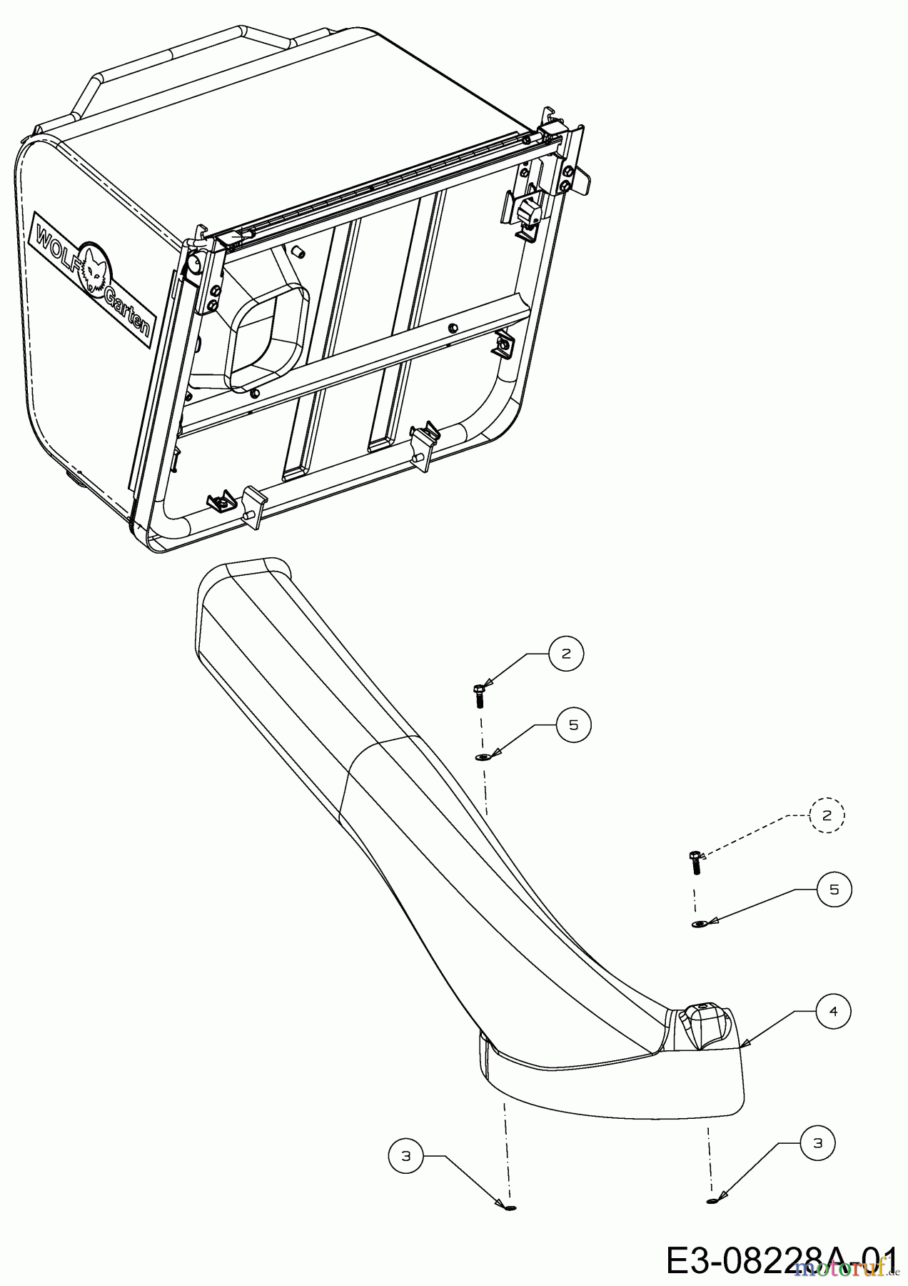 Wolf-Garten Rasentraktoren Scooter Mini / RDE 60 M 13A326SC650F (2015) Auswurfschacht