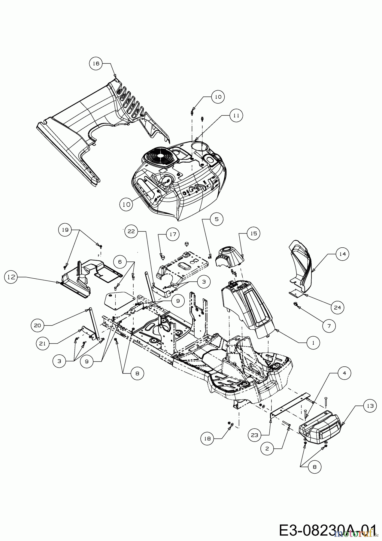 Cub Cadet Rasentraktoren CC 114 TA 13B226ED603 (2013) Frontgewicht, Verkleidungen