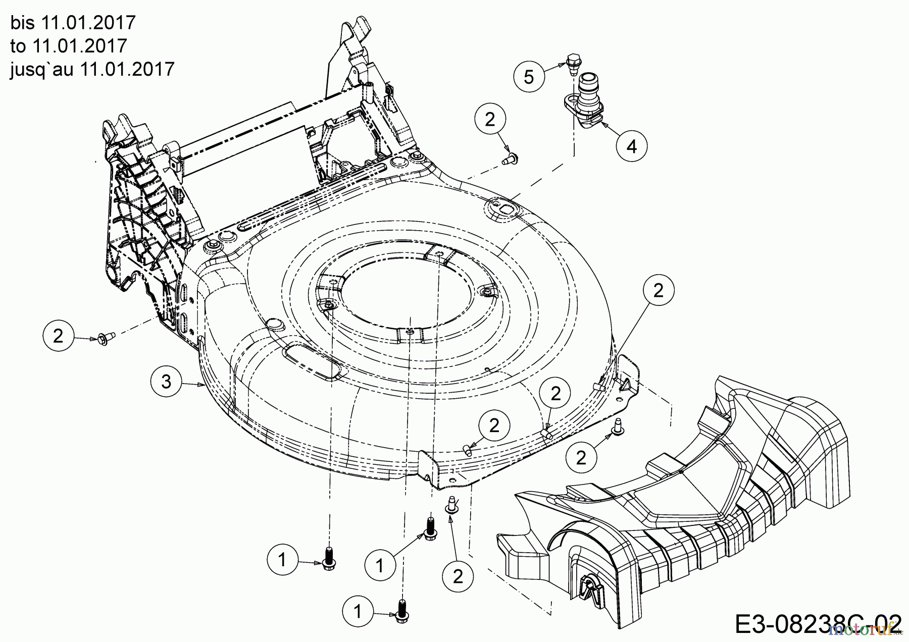 MTD Motormäher mit Antrieb SP 53 B 12B-PC8R600 (2017) Mähwerksgehäuse, Waschdüse bis 11.01.2017