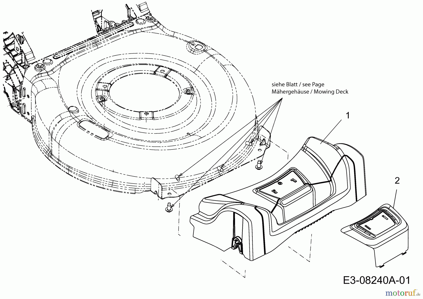 MTD Motormäher mit Antrieb Blue 53 SPBV HW 12AKPN9L600 (2013) Abdeckung Vorderachse