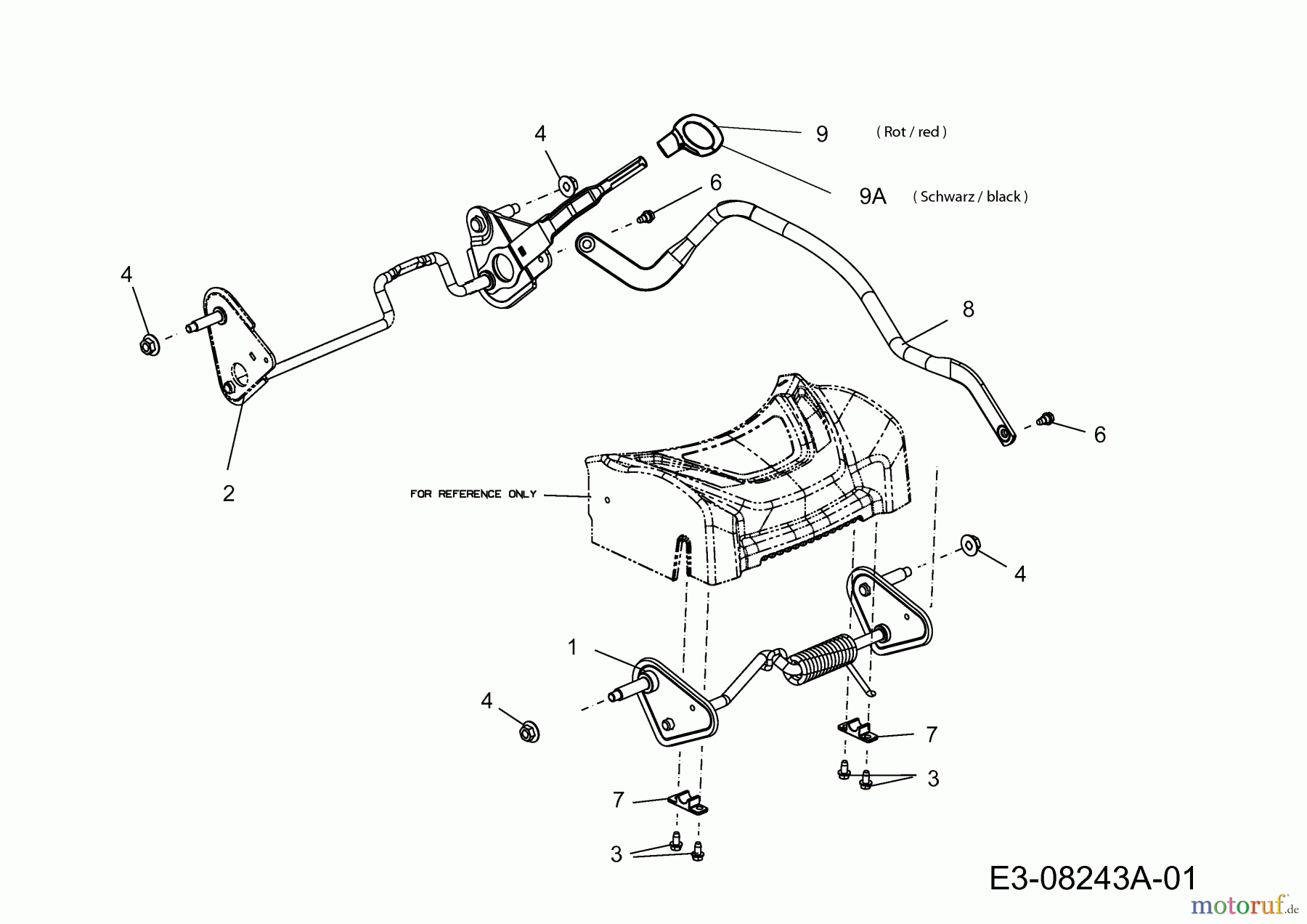 MTD Motormäher mit Antrieb Optima 53 SPB 12A-PG8R600 (2014) Höhenverstellung