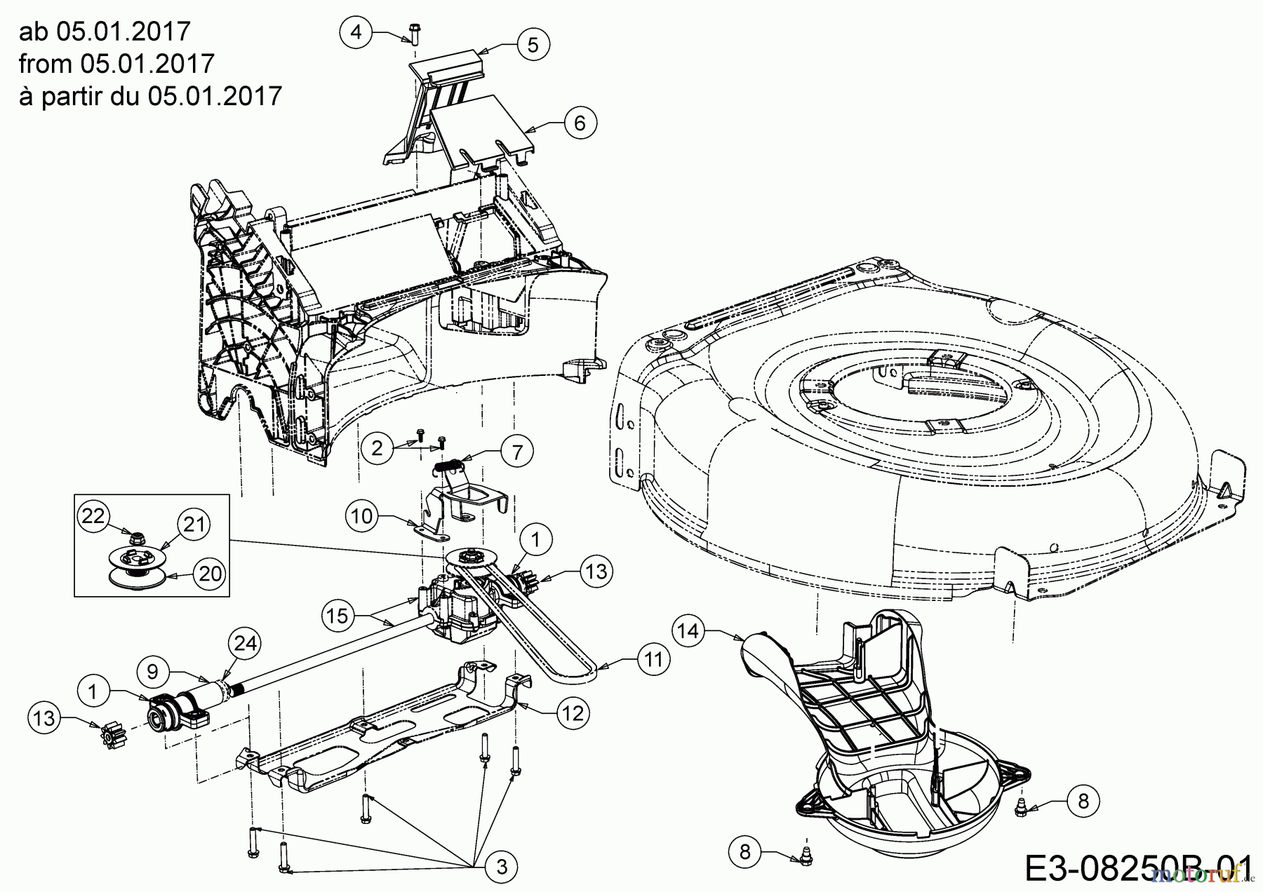 MTD Motormäher mit Antrieb Advance 53 SPKVHW 12AKPN7D600 (2017) Getriebe, Keilriemen ab 05.01.2017
