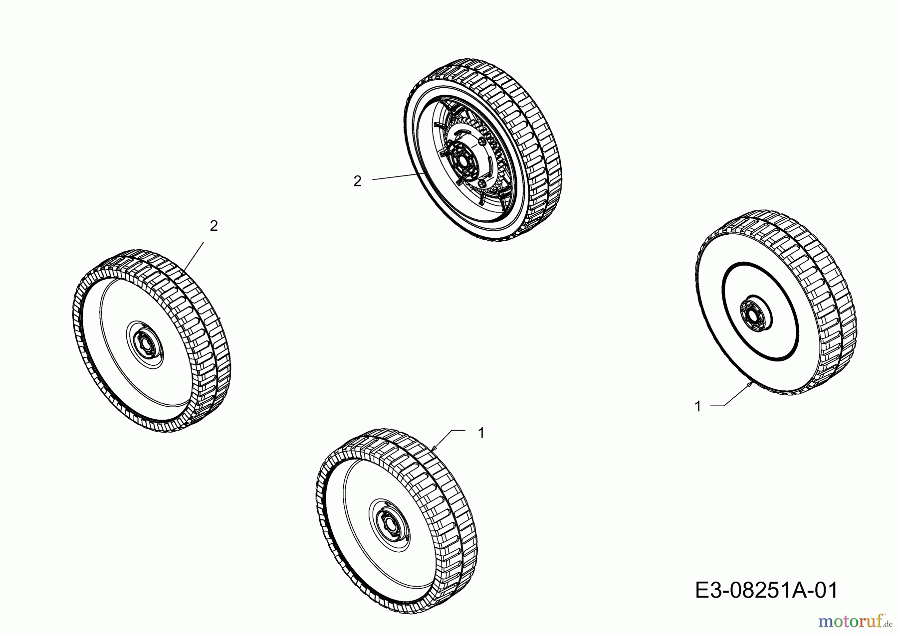 MTD Motormäher mit Antrieb Optima 53 SPB 12A-PG8R600 (2014) Räder