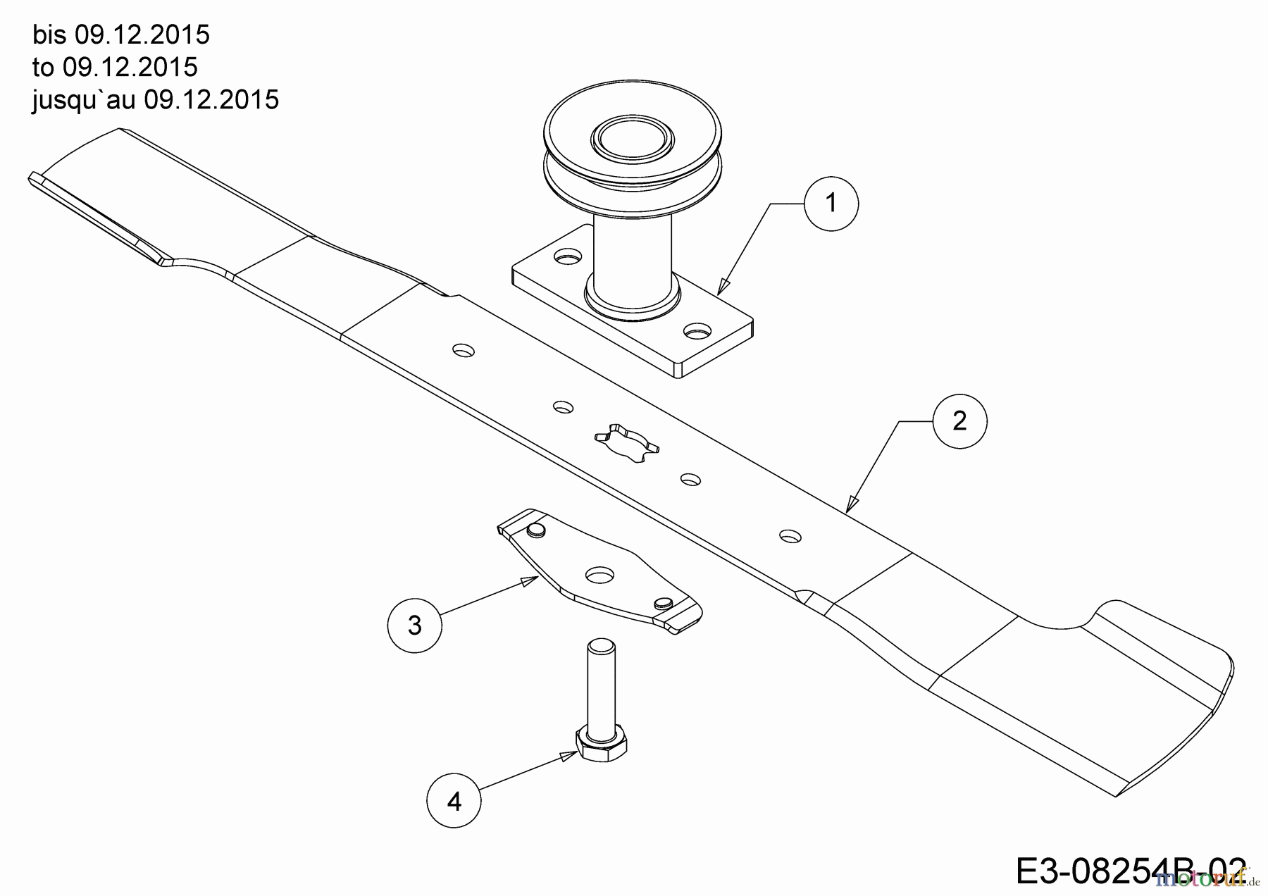 Cub Cadet Motormäher mit Antrieb CC 53 SPO V 12ABPQKC603  (2016) Messer, Messeraufnahme bis 09.12.2015
