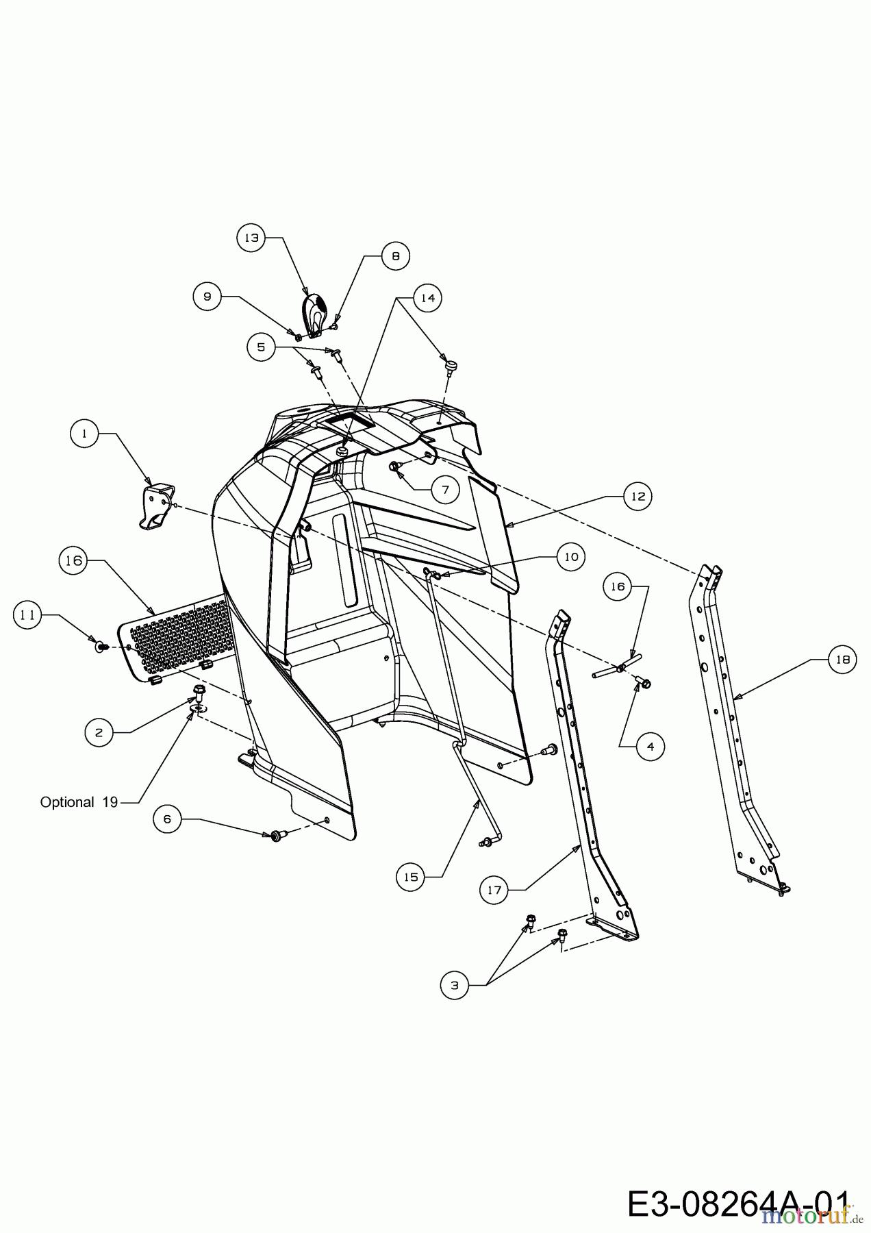  Wolf-Garten Rasentraktoren Expert 107.175 A 13AD90WG650  (2013) Armaturenbrett