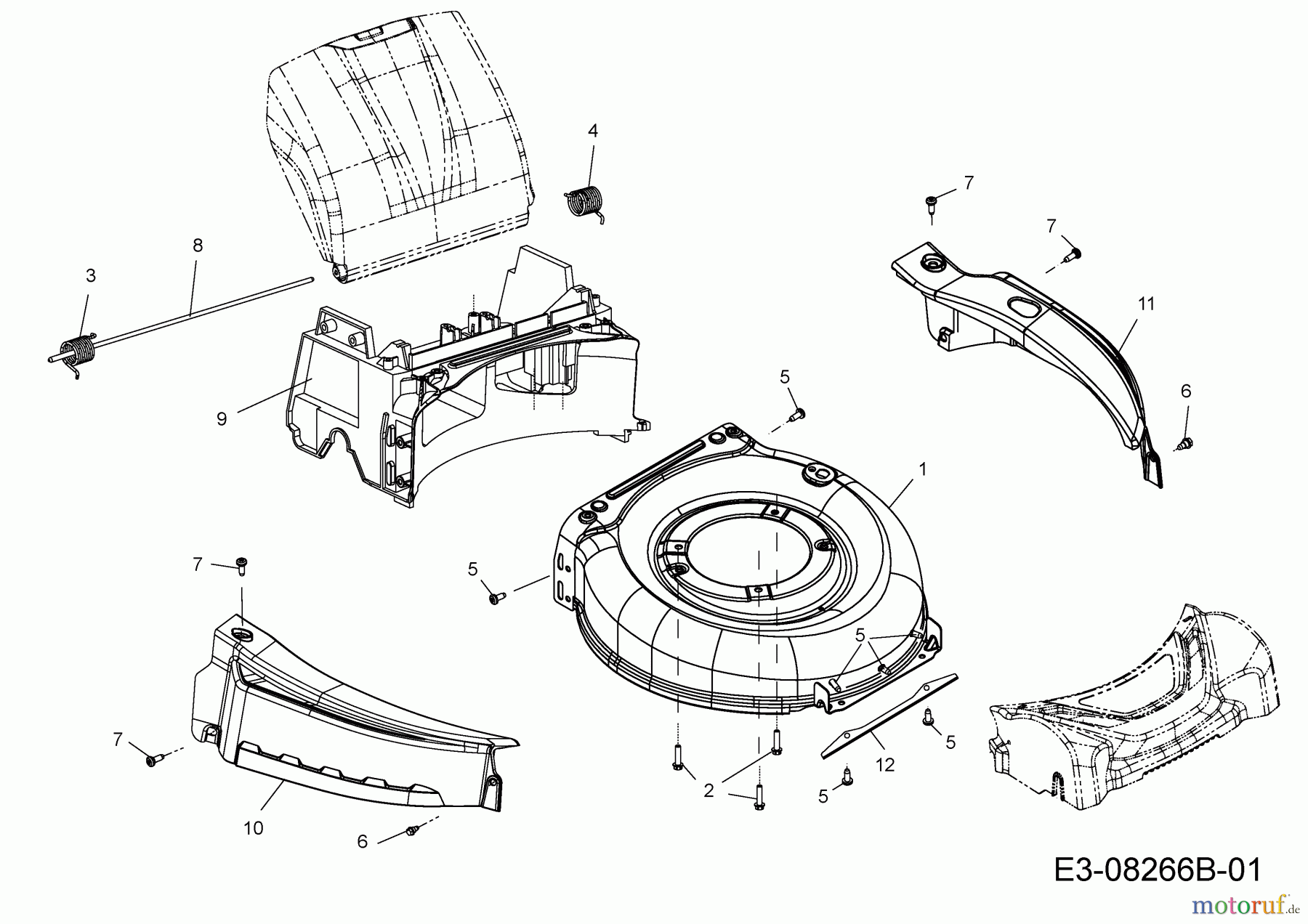 Massey Ferguson Motormäher mit Antrieb MF 46 SPB 12A-K15E695 (2014) Mähwerksgehäuse