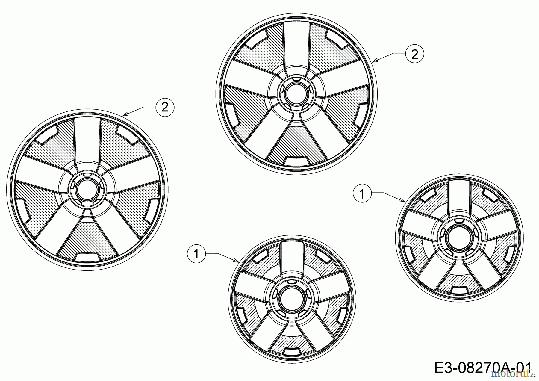 Massey Ferguson Motormäher mit Antrieb MF 46 SPB 12A-K15E695 (2013) Radkappen