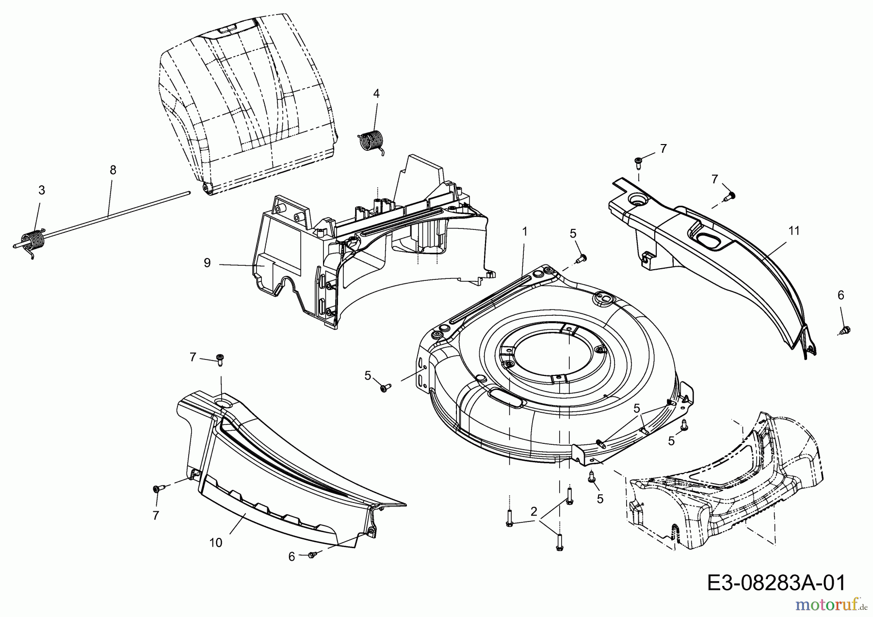 Massey Ferguson Motormäher mit Antrieb MF 53 SPK 12A-Q57D695 (2013) Mähwerksgehäuse