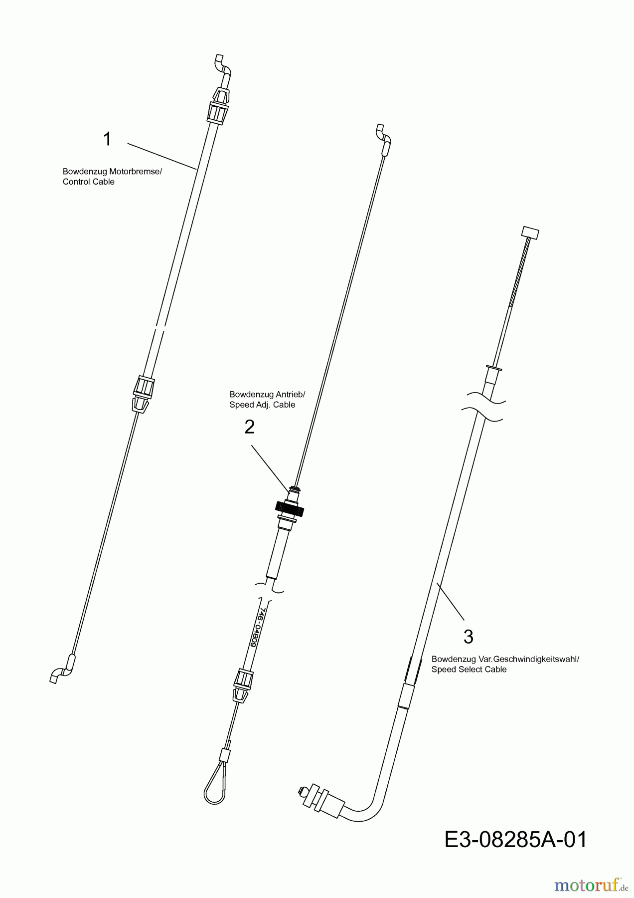 Massey Ferguson Motormäher mit Antrieb MF 53 SPKV 12BVQ57D695 (2014) Bowdenzüge