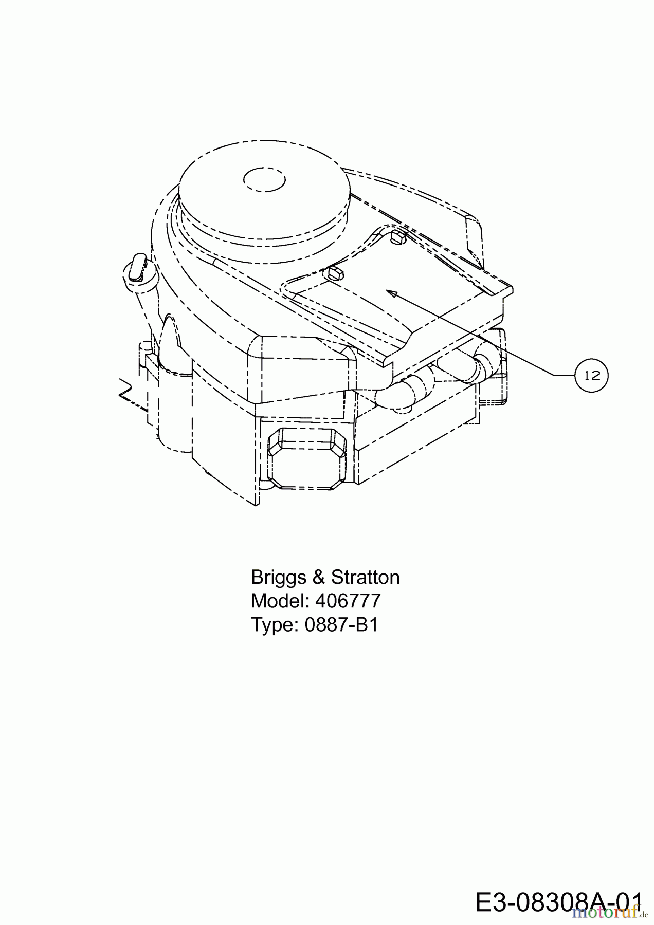 Raiffeisen Rasentraktoren RMH 7200-105 H 13AT717N628 (2013) Motor Briggs & Stratton