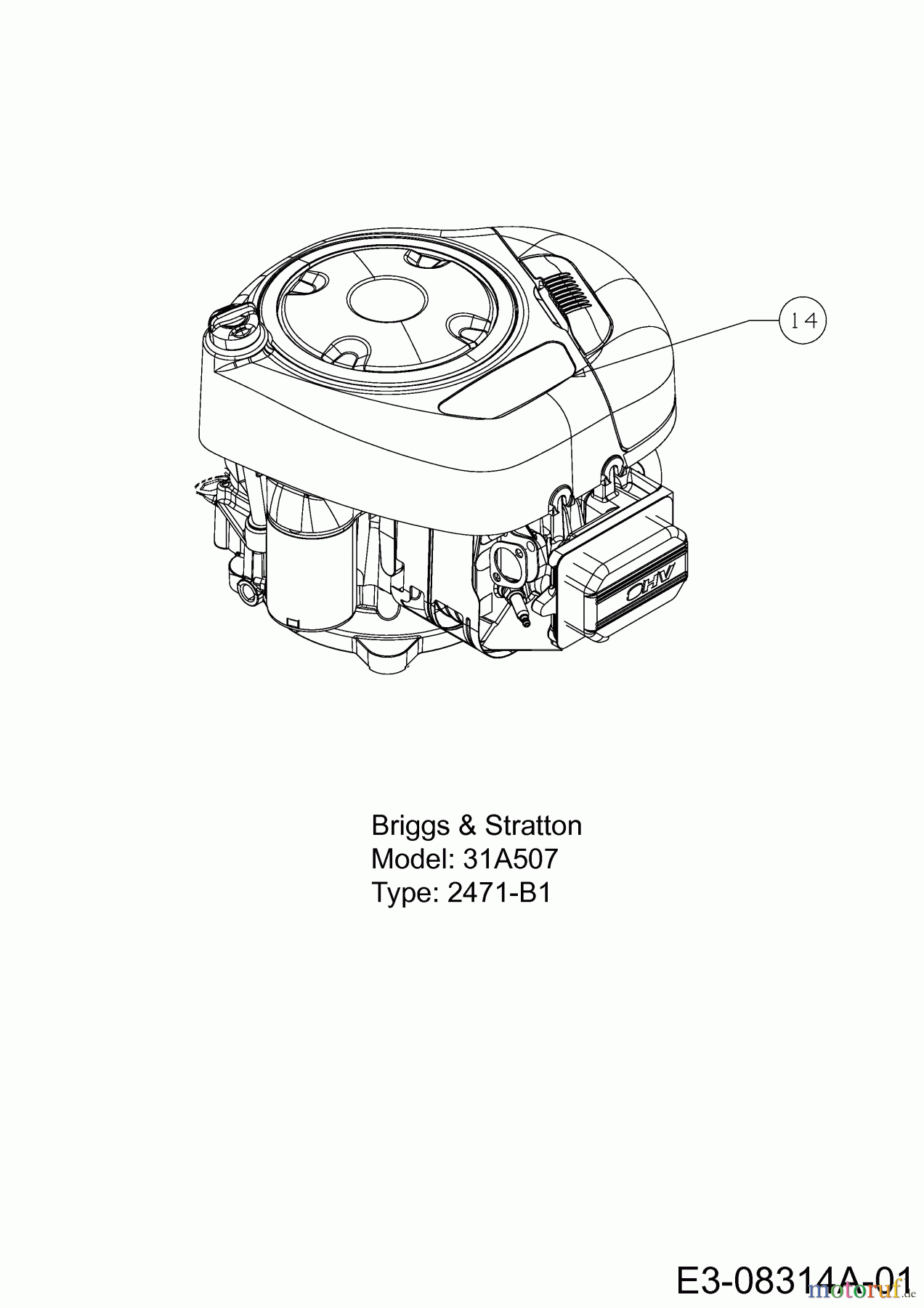 Edena Rasentraktoren MA 16 B 96 H 13CM79TF630 (2013) Motor Briggs & Stratton