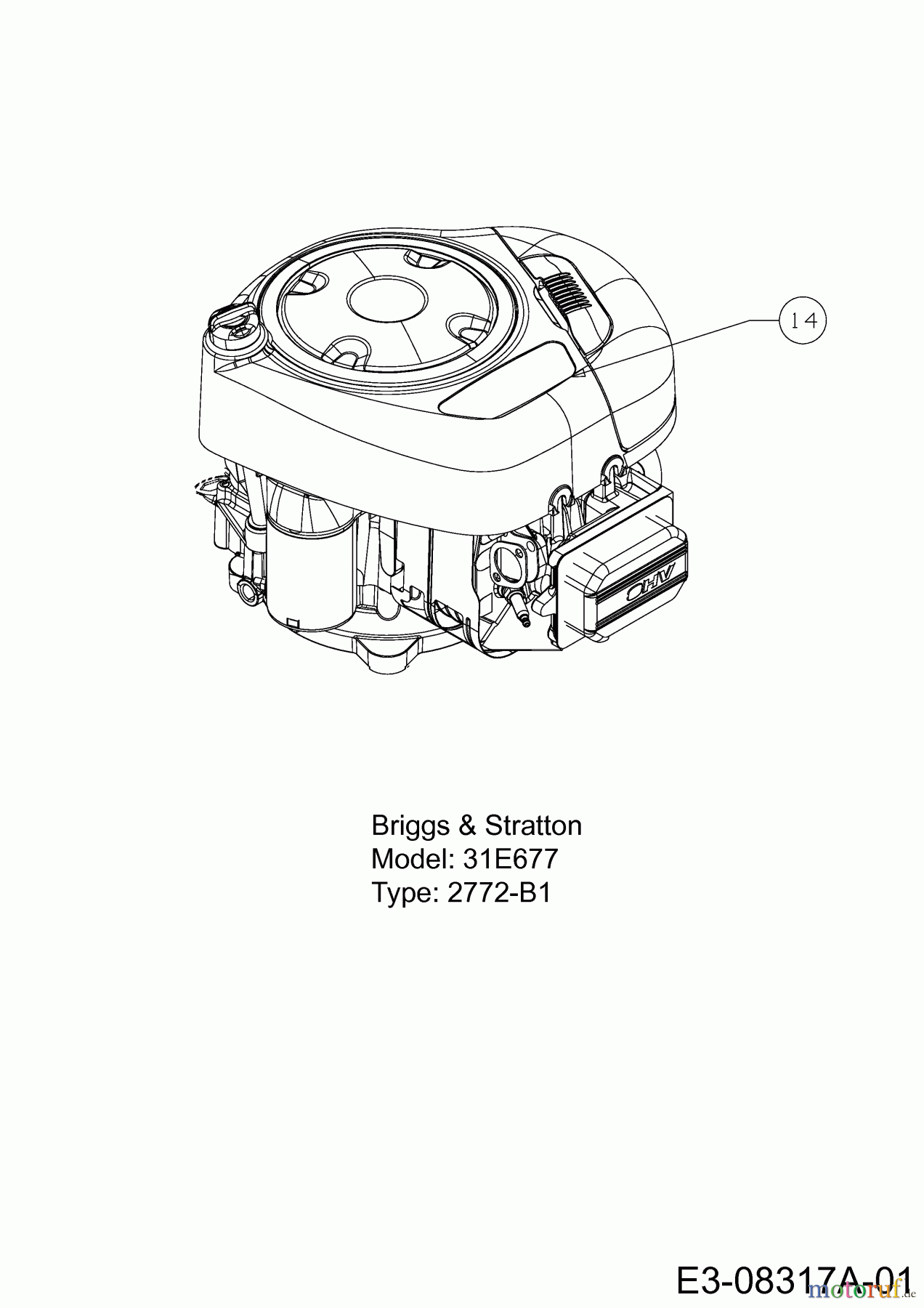 Cub Cadet Rasentraktoren CC 1016 AE 13BD90AE603 (2013) Motor Briggs & Stratton