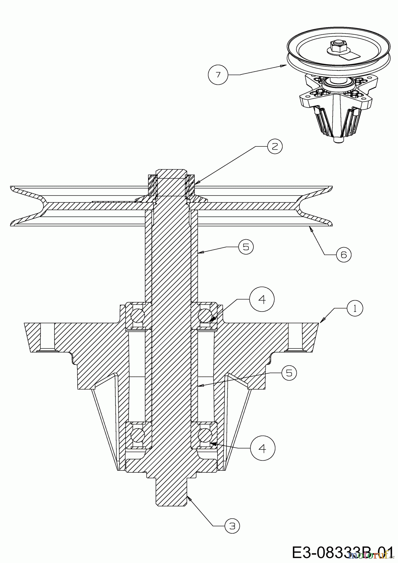  Cub Cadet Rasentraktoren CC 1022 KHT 13HF93AT603  (2014) Messerspindel 618-04865A