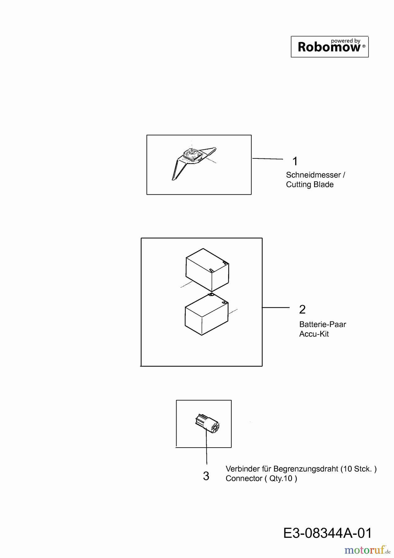  Cub Cadet Mähroboter Lawnkeeper 500 18AO05LA603  (2013) Messer, Batterie, Steckverbinder