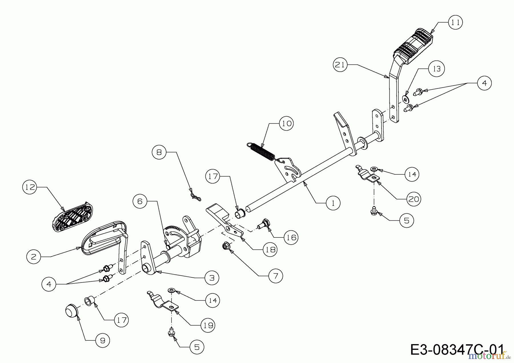  MTD Rasentraktoren LTEX 92 A 13HM98KE682  (2015) Pedalwelle