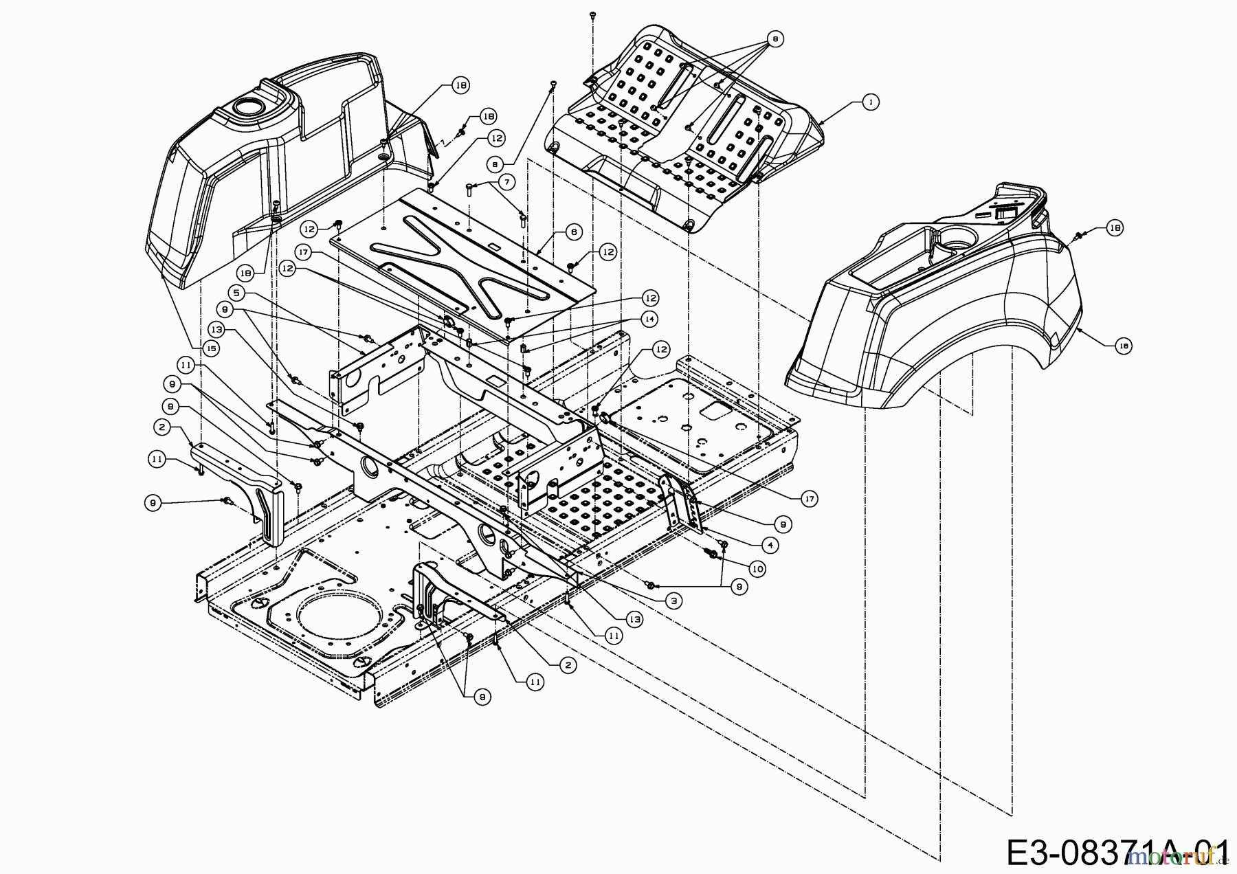 Cub Cadet Zero Turn RZTS 46 17AFCBDT603 (2013) Verkleidungen