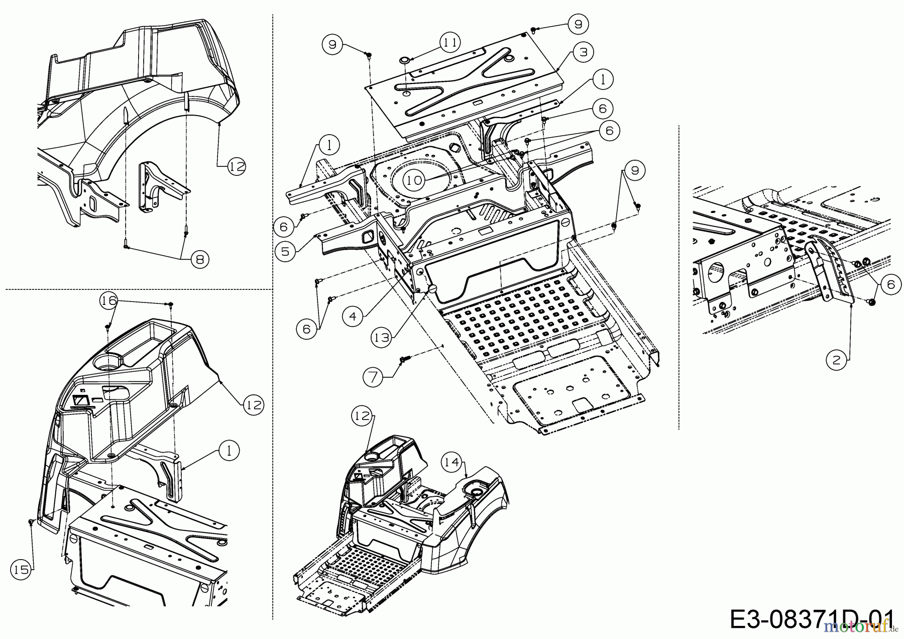 Cub Cadet Zero Turn RZT S 46 17ARCBDT330 (2016) Sitzplatte, Trägerplatte Tank, Tankverkleidung