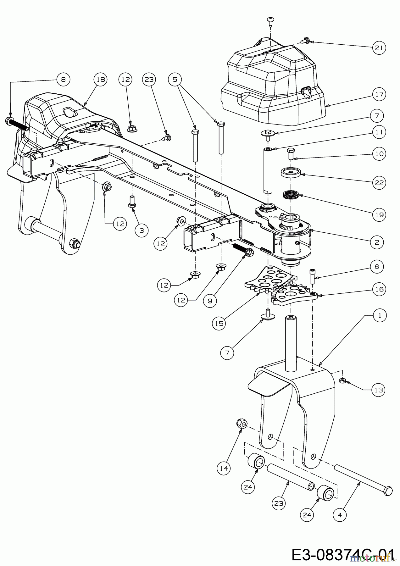 Cub Cadet Zero Turn RZT S 46 17ARCBDT330 (2016) Vorderachse