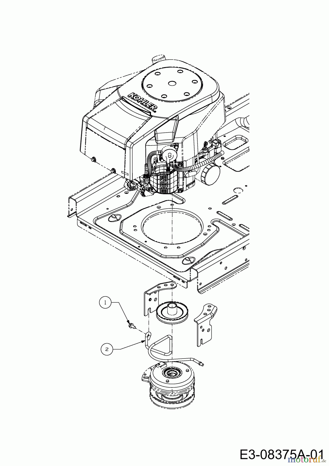 Cub Cadet Zero Turn RZTS 46 17AFCBDT603 (2013) Keilriemenführung Motor