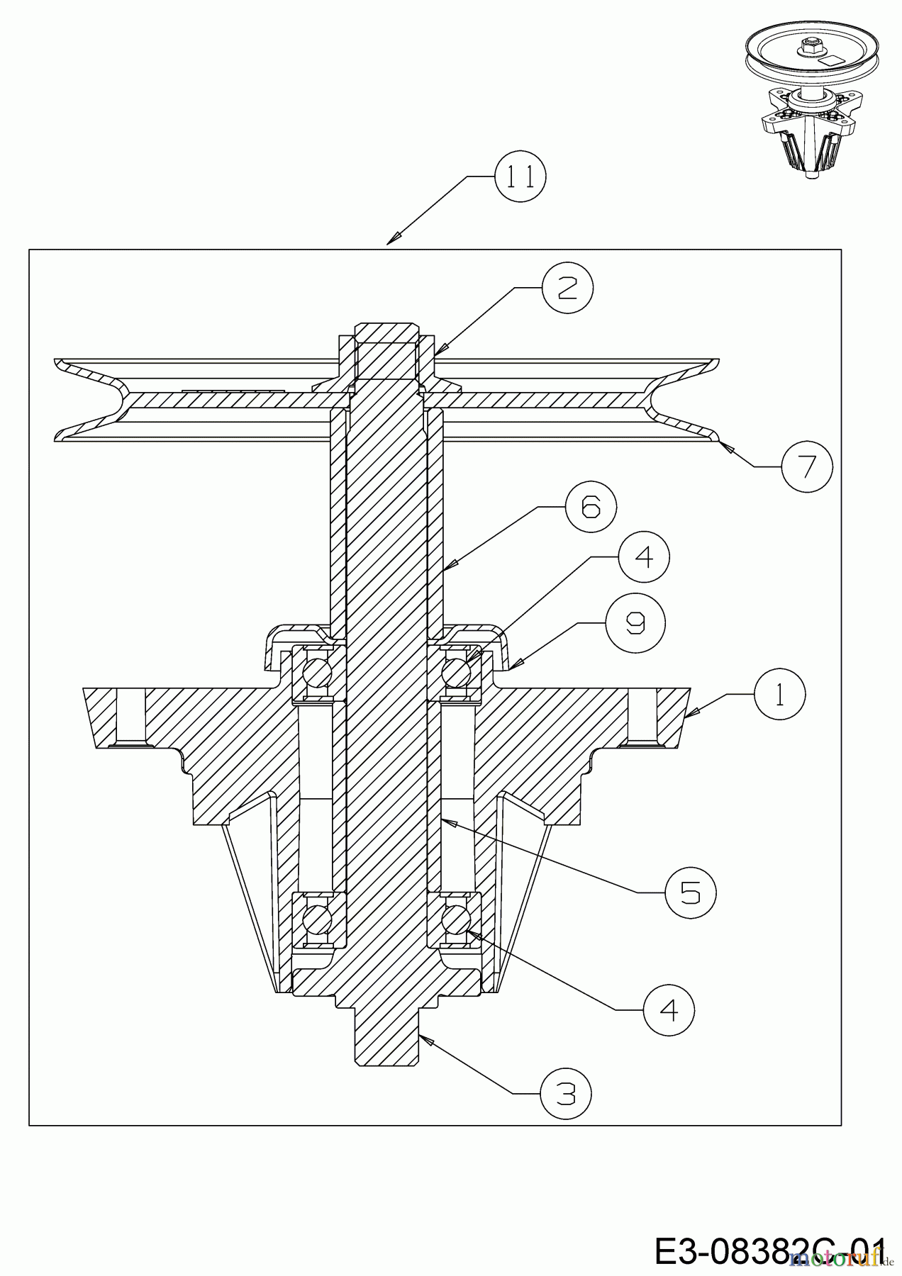 Cub Cadet Zero Turn RZT S 46 17ARCBDT330 (2016) Messerspindel 618-05078A