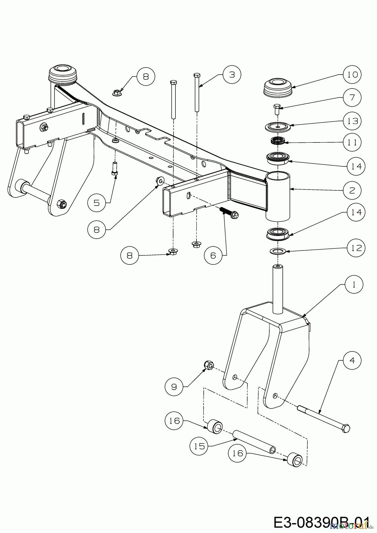 Cub Cadet Zero Turn RZT L 54 17AICACK603 (2013) Voderachse