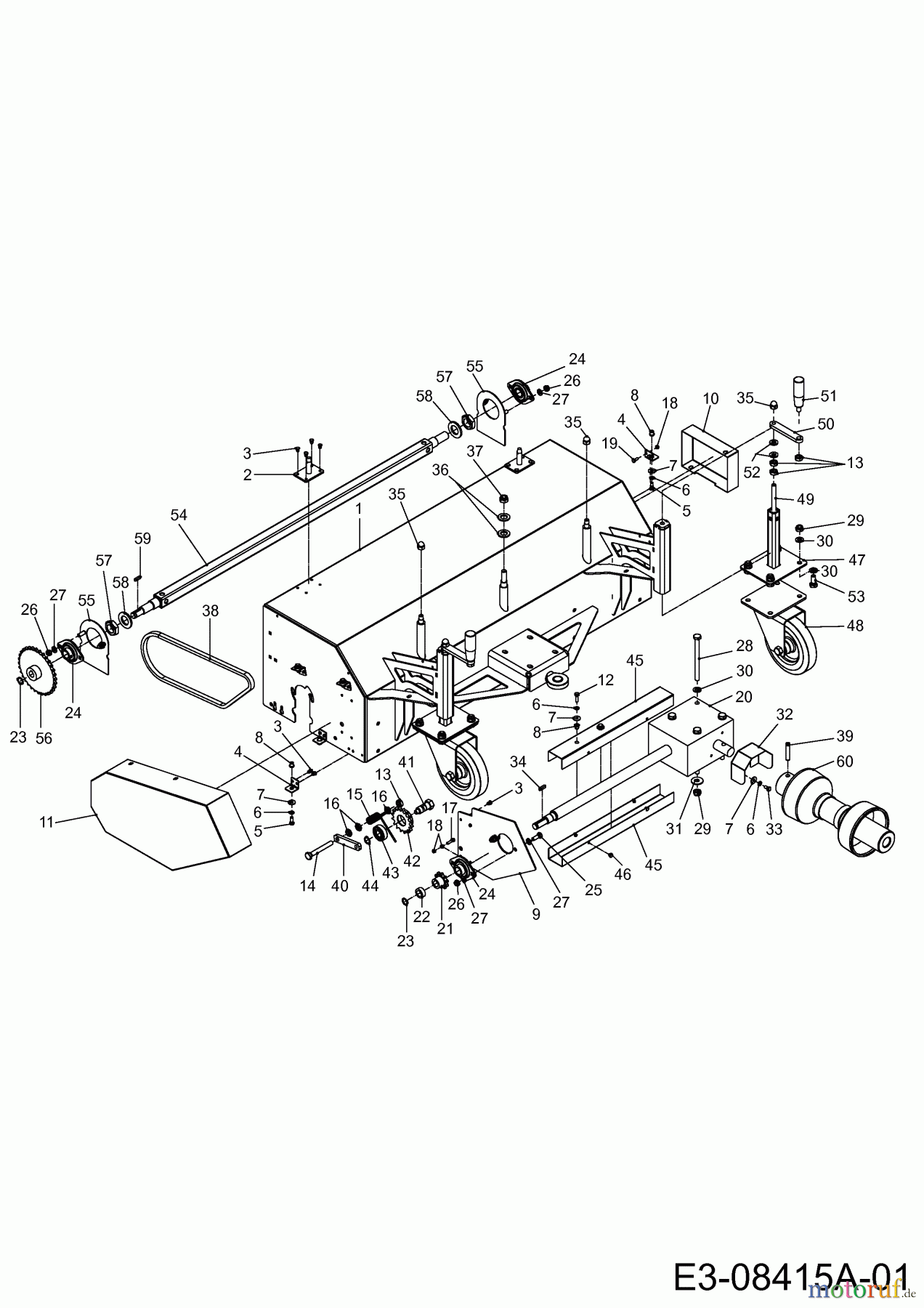 MTD Zubehör Zubehör Kompakttraktoren Frontkehrmaschine für CC 2250/3250 RDH 4 WD, hydraulisch 596-220-600 (2012) Gelenkwelle, Kehrkasten, Räder, Winkelgetriebe